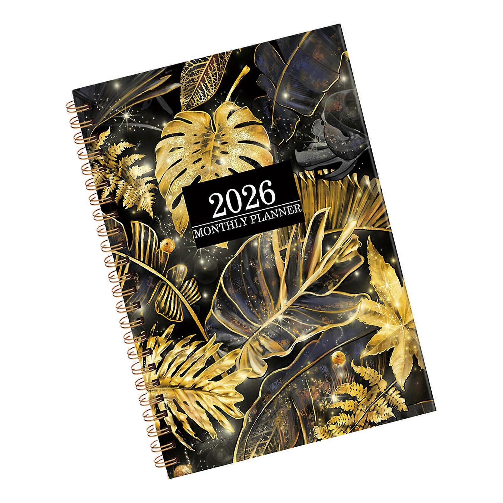 2026 Flower Planner Schedule Organiser Twin Coil Binding Monthly Planner Notebook For Time Management and Scheduling Multicolor