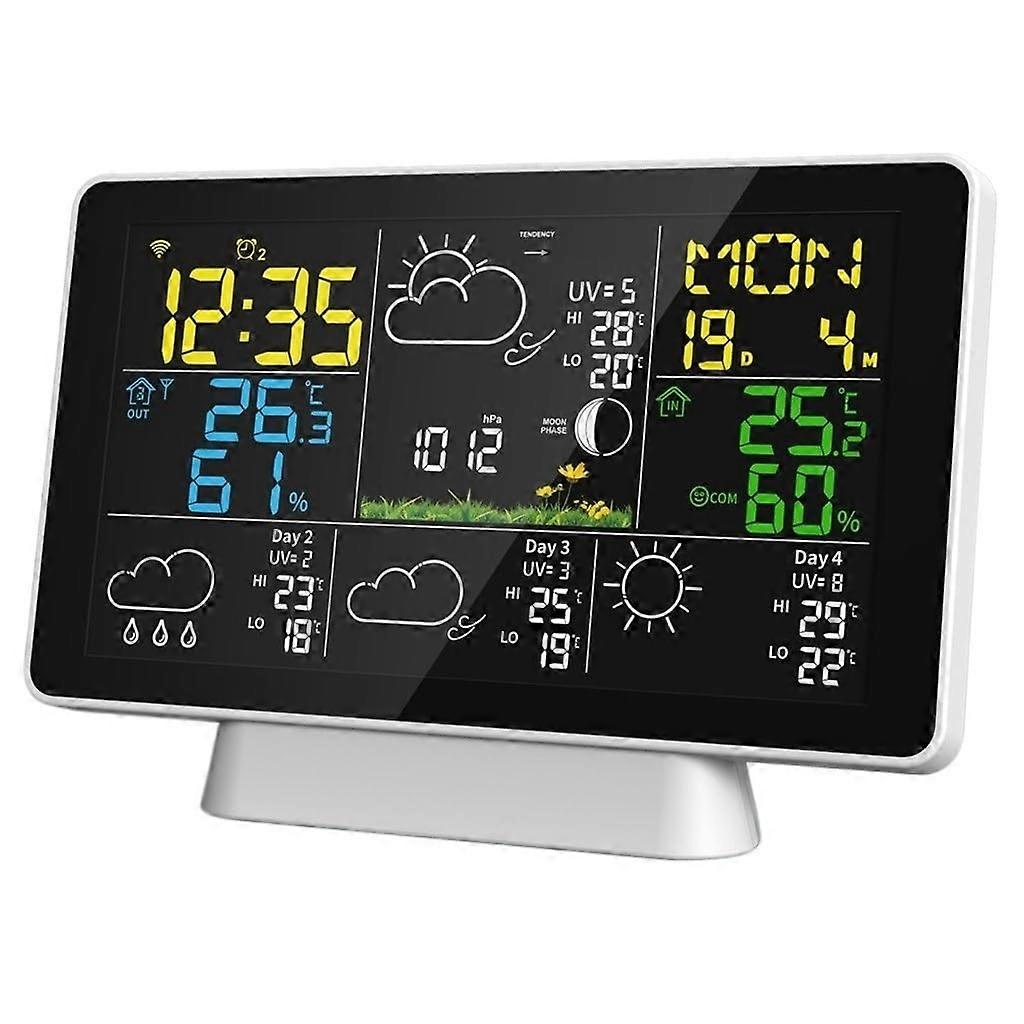 Digital Thermometer Hygrometer with Clock, Color Screen Indoor Temperature and Humidity Monitor