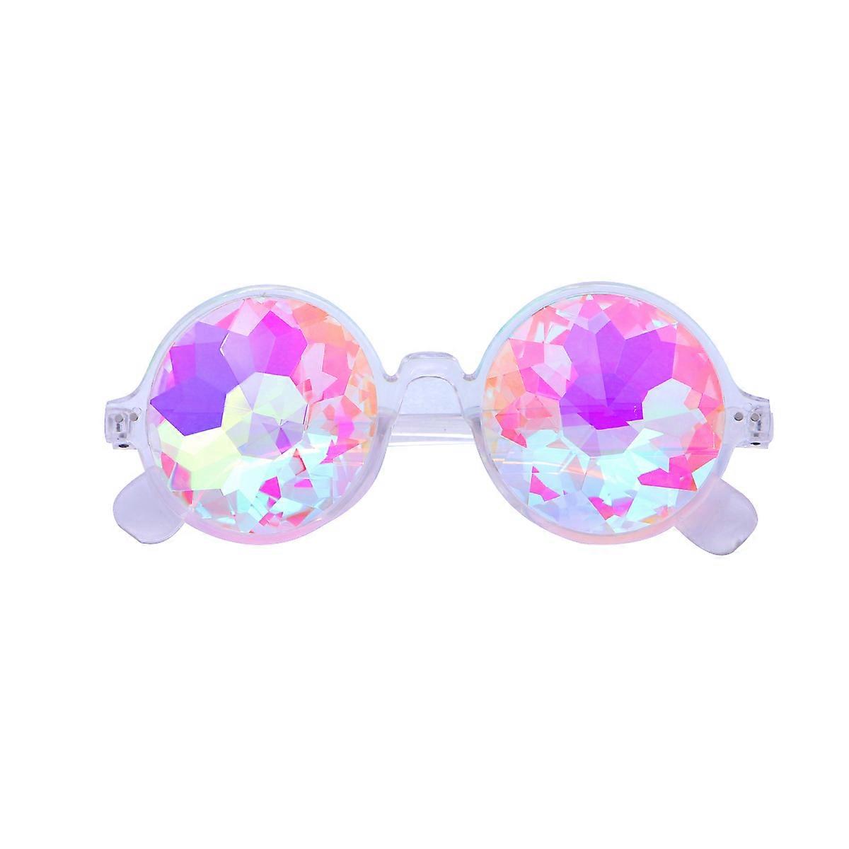 Diffraction Glasses Kaleidoscope Eyeglass for Decoration 2Pcs Transparent
