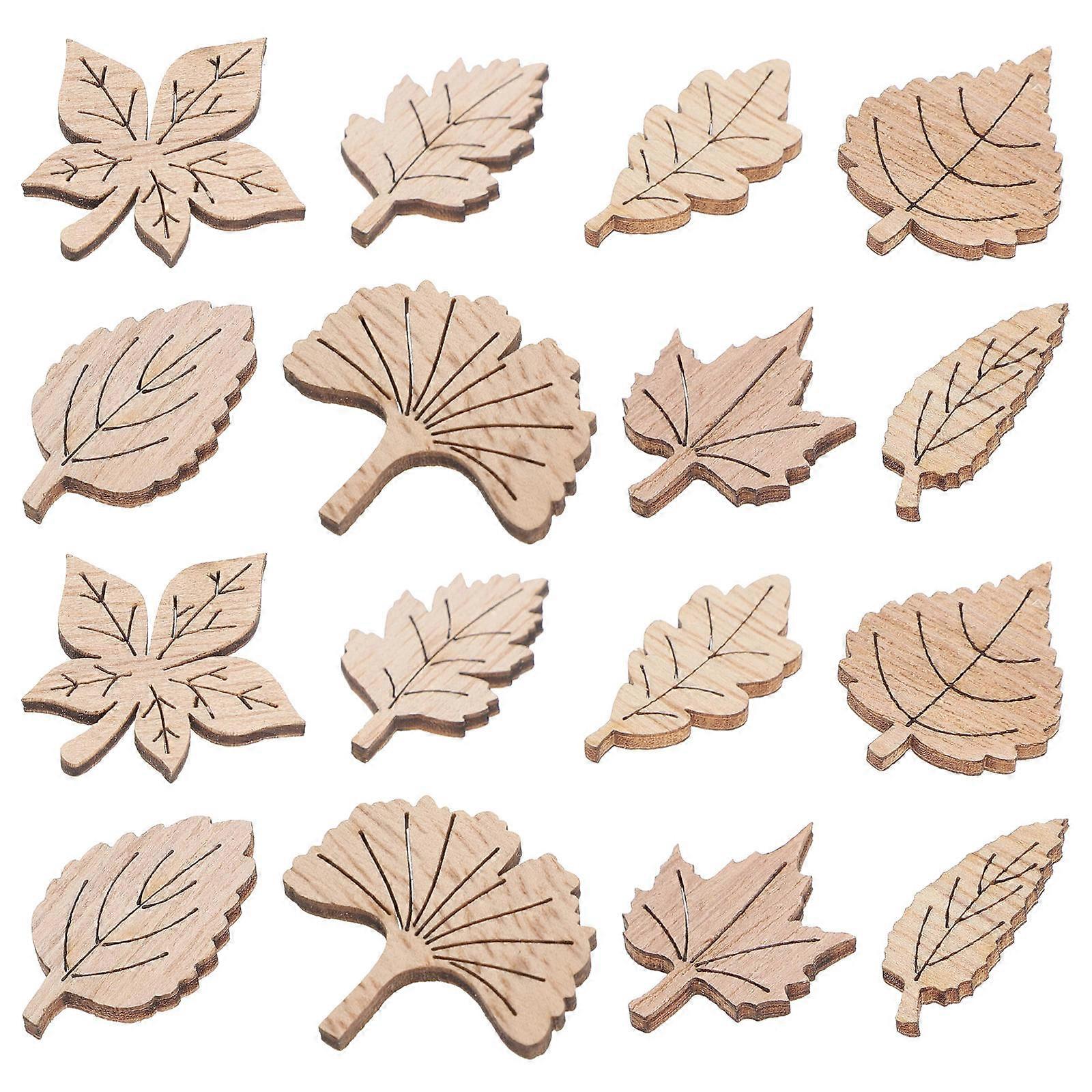 Wood Chips for Journaling Leaf Pattern Multi-Use Wood Chip Scrapbooking 200Pcs