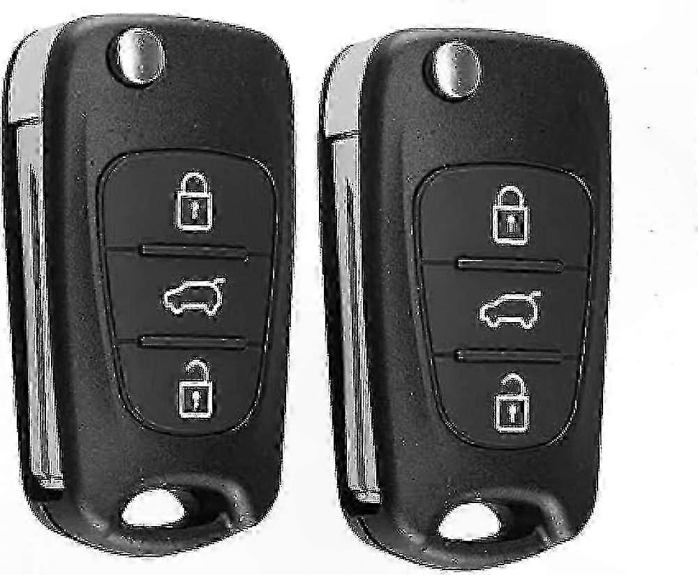 2-Pack Car Key Shell for  and  Models with 3 Buttons Remote Control