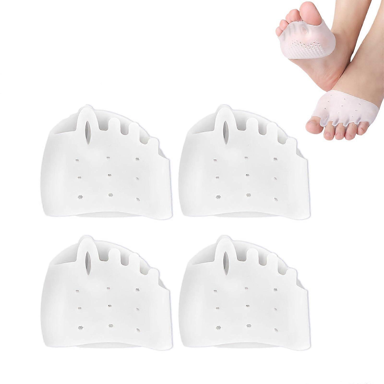 Toe Separators and Gel Toe Sleeves 2Pack, Soft Silicone for Bunions, Overlapping Toes, Pain Relief, White