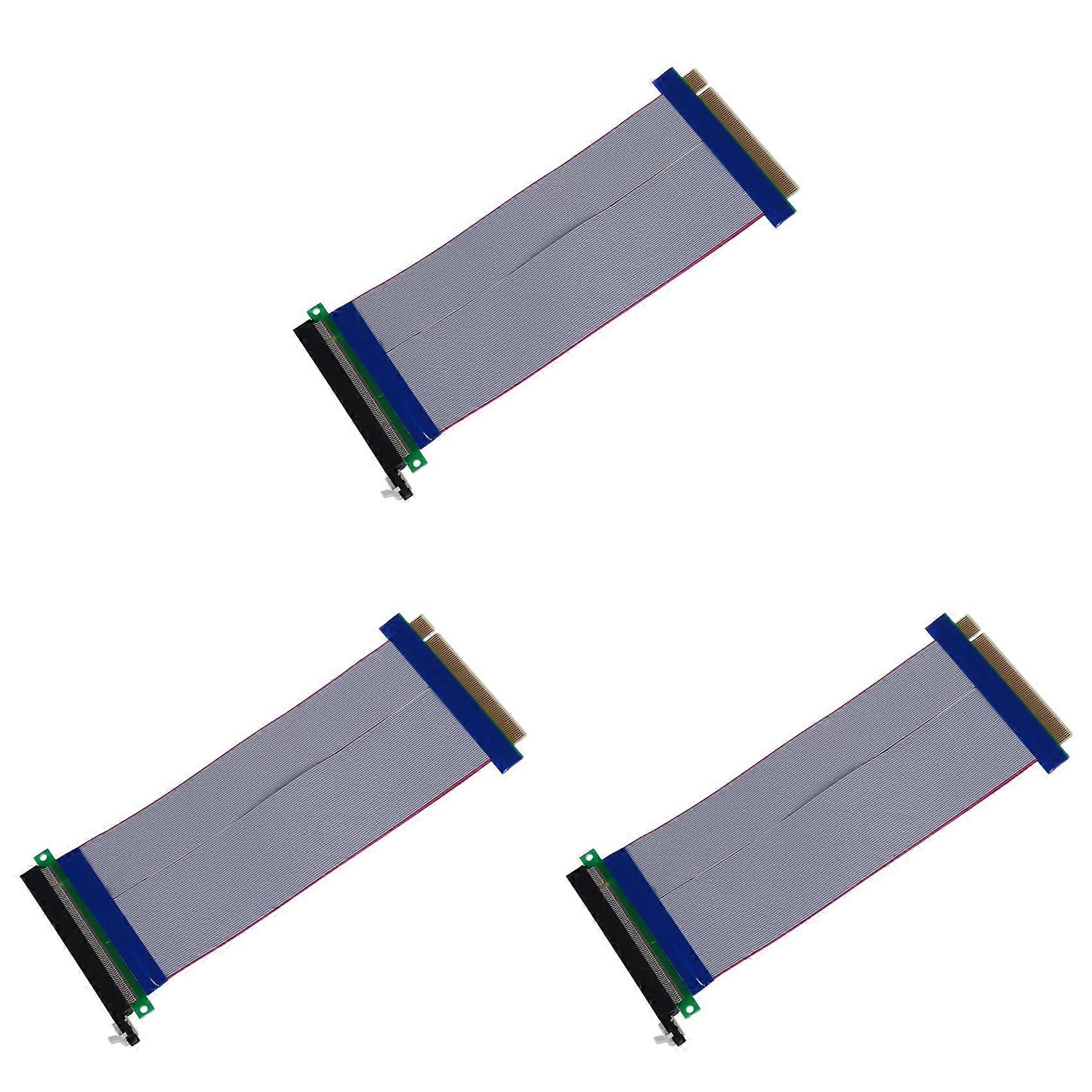 3X PCI-E Express 16X Riser Card Extender Extension Cable Ribbon Flex