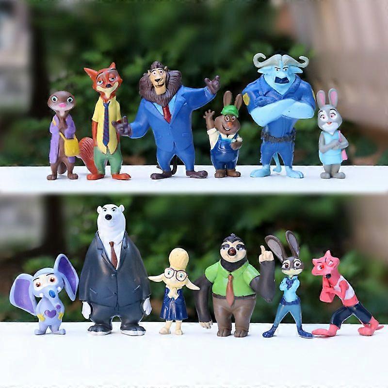 12pcs Zootopia Nick Wilde and Judy Hopps Toy Set Figure Toy
