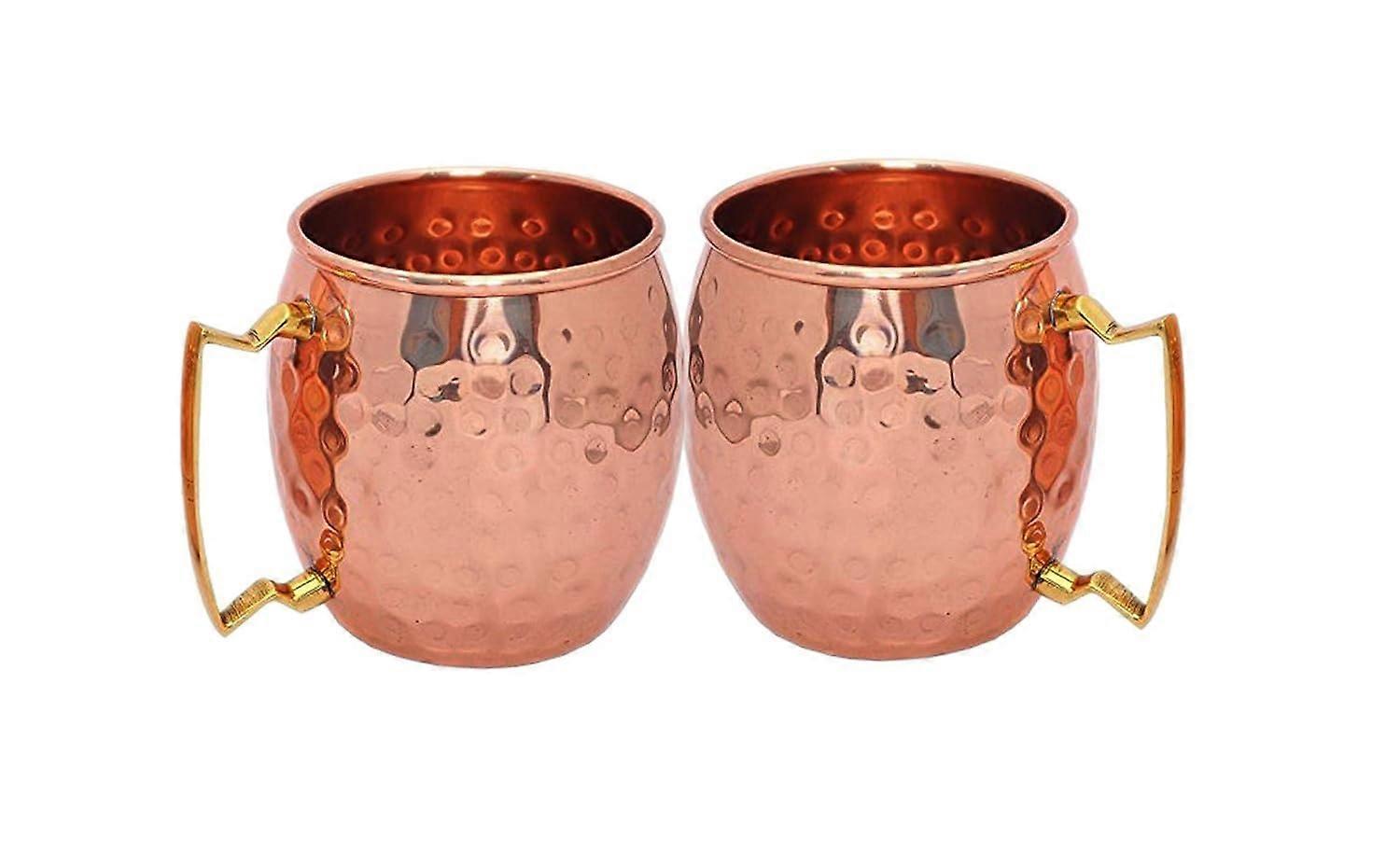 20 oz Pure Copper Moscow Mule Mugs Set of 2  Keeps Drinks Colder Longer for Cocktails