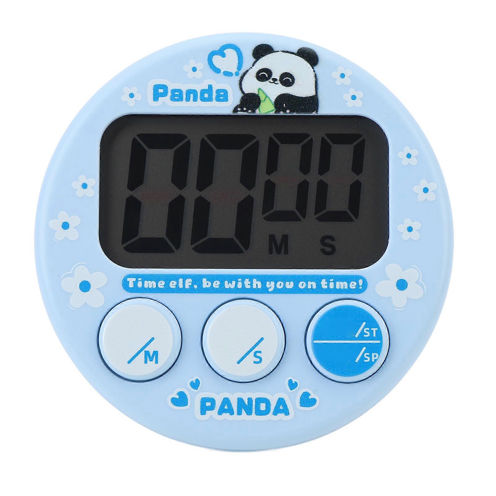 Digital Kitchen Timer LCD Display Compact Cartoon Electronic Magnetic Timer for Kids Blue 