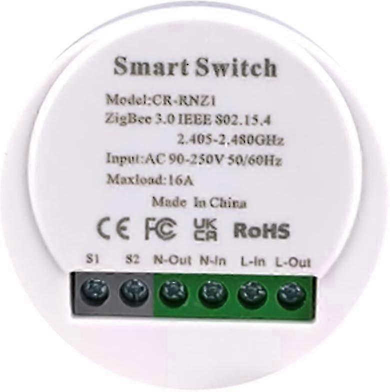 Tuya ZigBee Smart Light Switch Mini DIY Module,Smart Life/Tuya App,Alexa Google Home Voice Control,16A