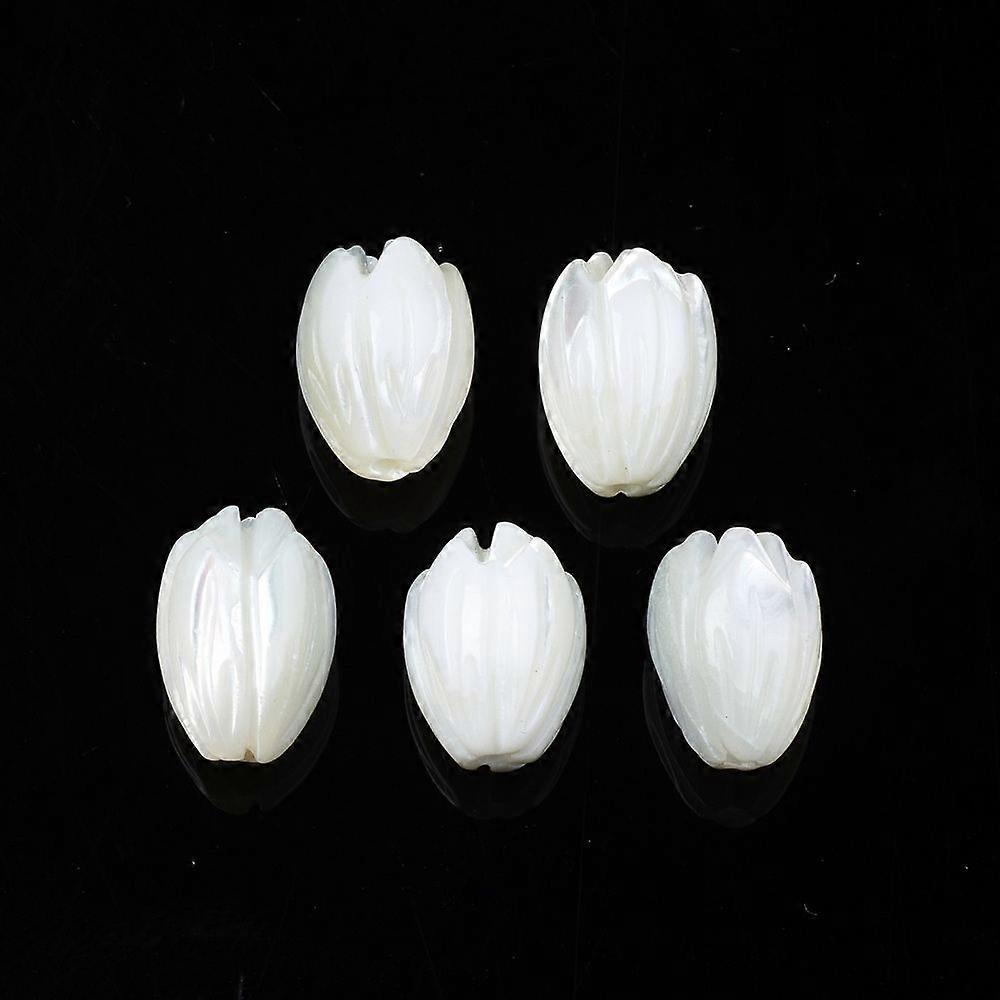 Natural Trochid Shell/Trochus Shell Beads Flower White 10x7.5mm Hole: 1mm
