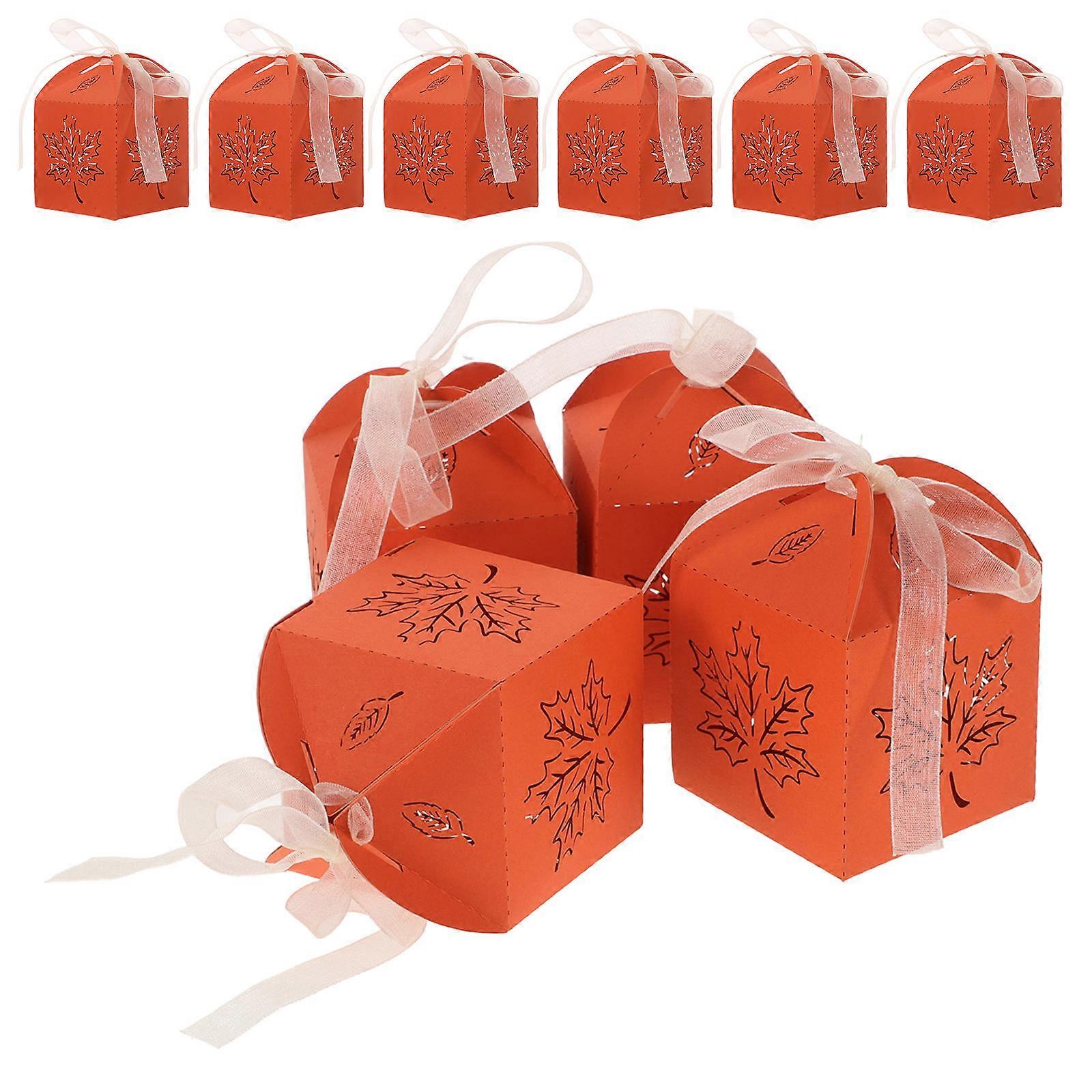 Orange Candy Boxes Reusable Paper Boxes for Holding Candy 25Pcs