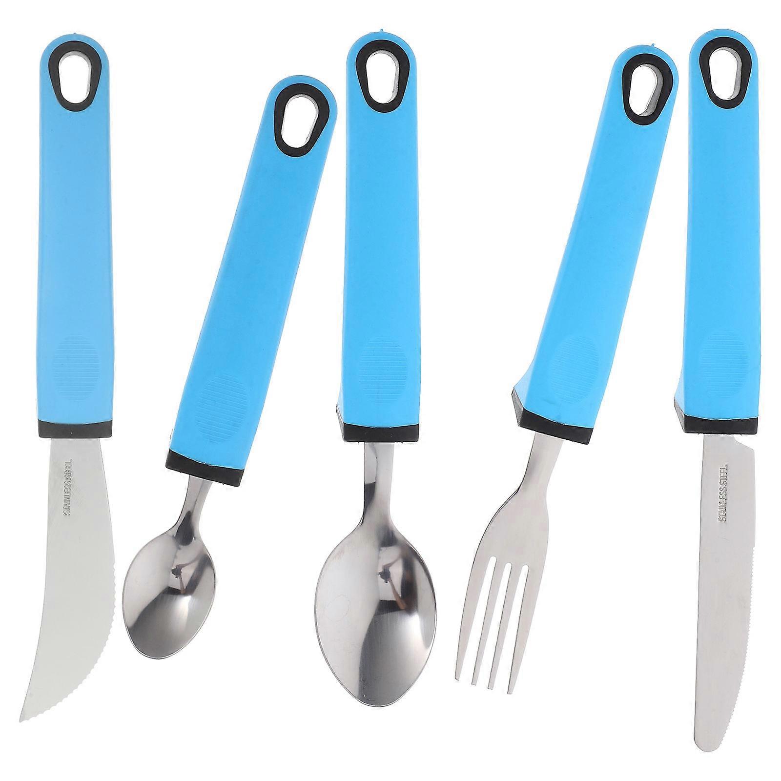 Ergonomic Elderly Tableware Set for Disabled People with Anti-Shake Design