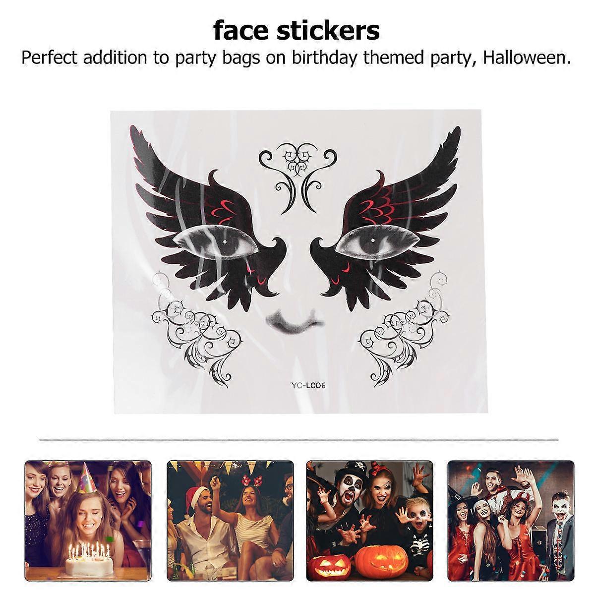 Halloween Face Stickers Bat for Decoration 2Pcs Party Fake Elements