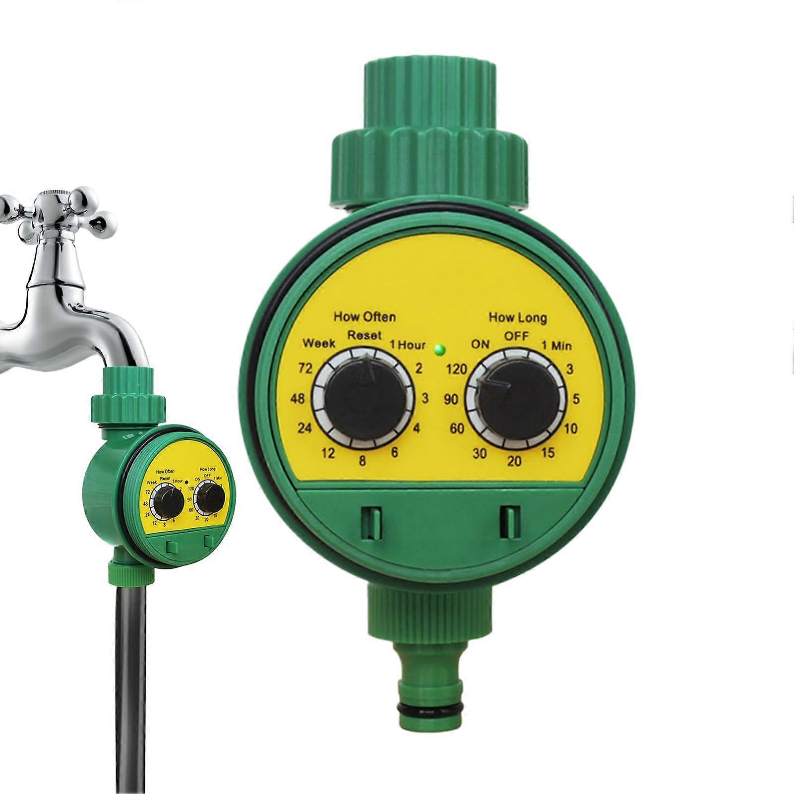 Garden Watering Timer with Dual Knob Control, MultiCycle Scheduling, RustProof for Lawn and Greenhouse