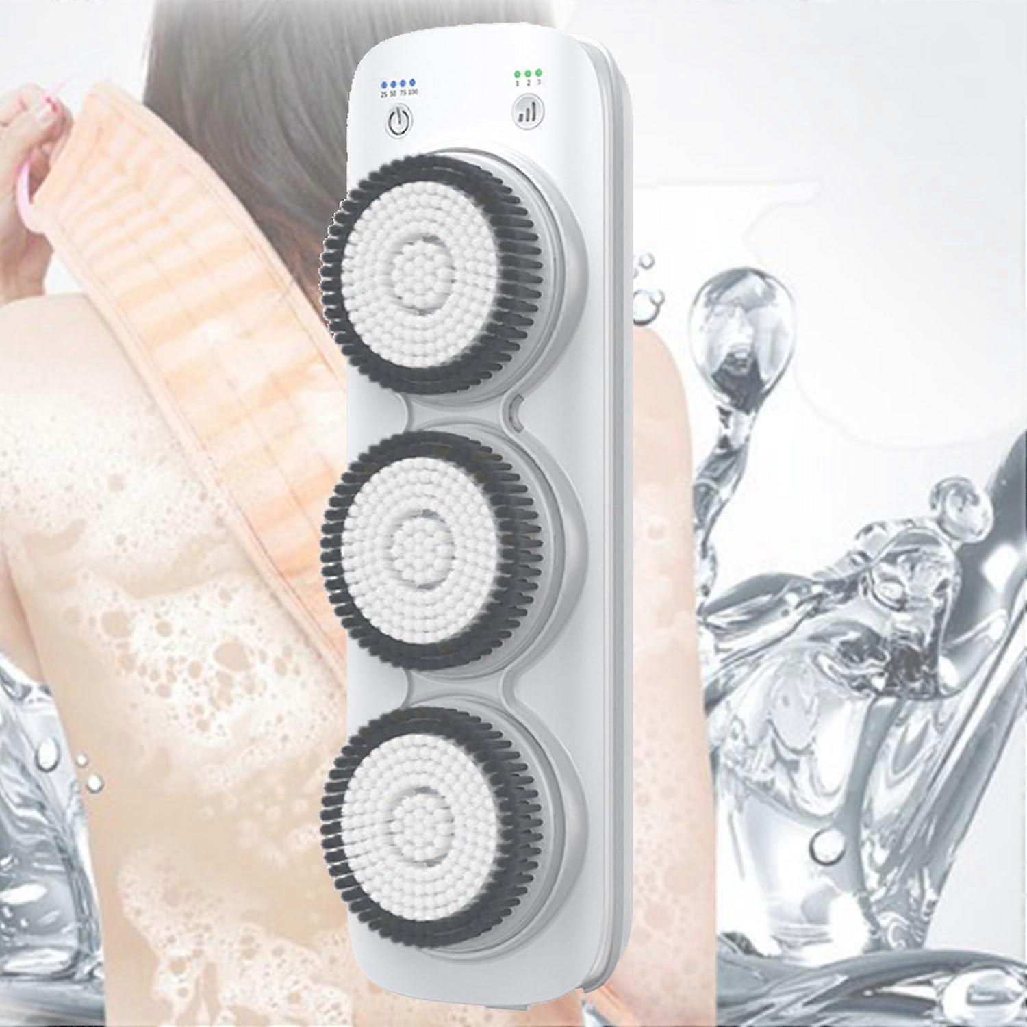 Electric Back Scrubber with Adjustable Height, 360° Rotation, Wall Mounted Waterproof Brush