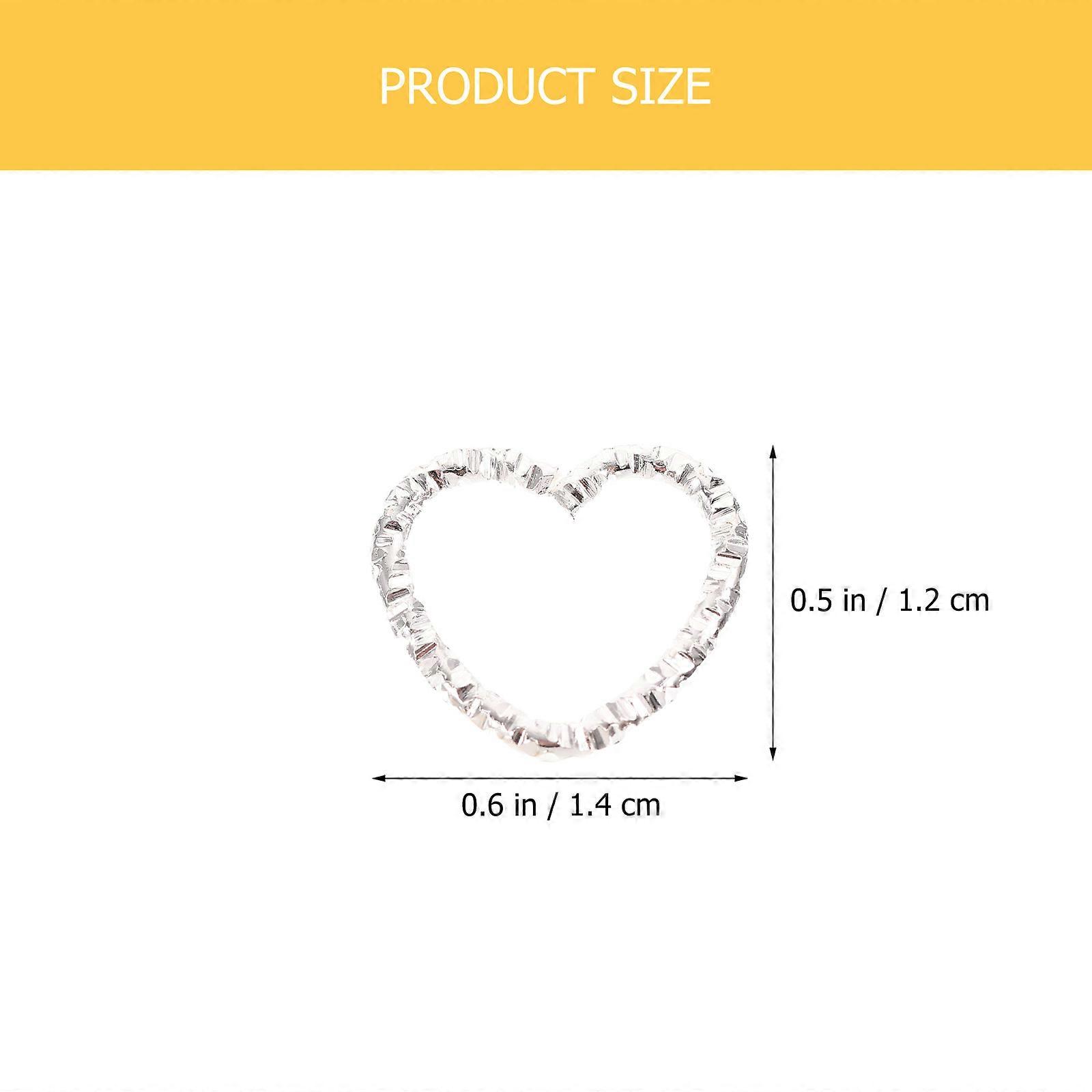 Silver Heart Charm 100Pcs Linking Rings for DIY Craft Keychains