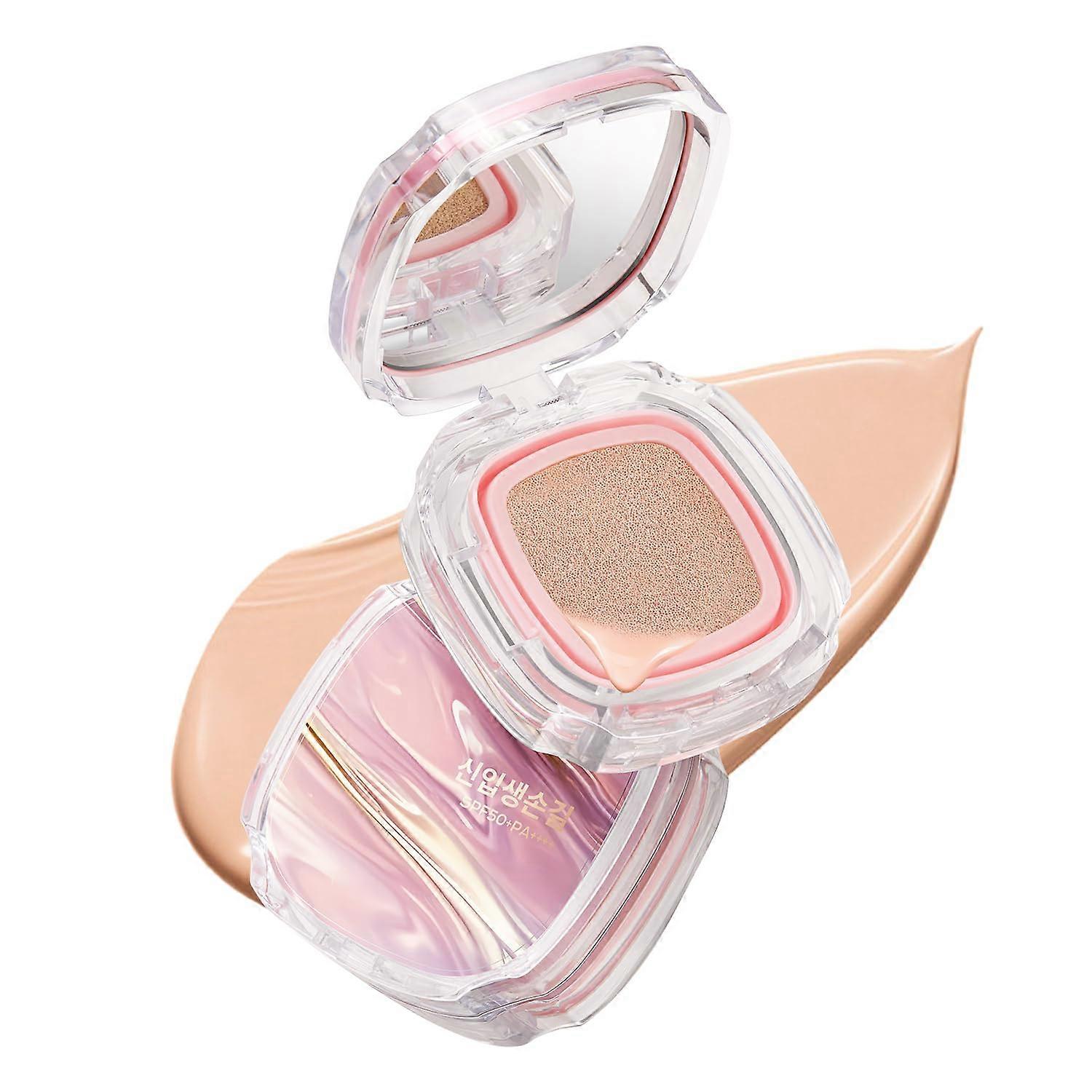 SPF50+ Cushion Foundation BB Compact, Holographic Pink Case, Beige Shade, Natural Coverage