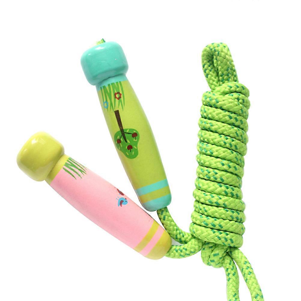 Kids Jump Rope Wooden Handle for Exercise Use Assorted Color