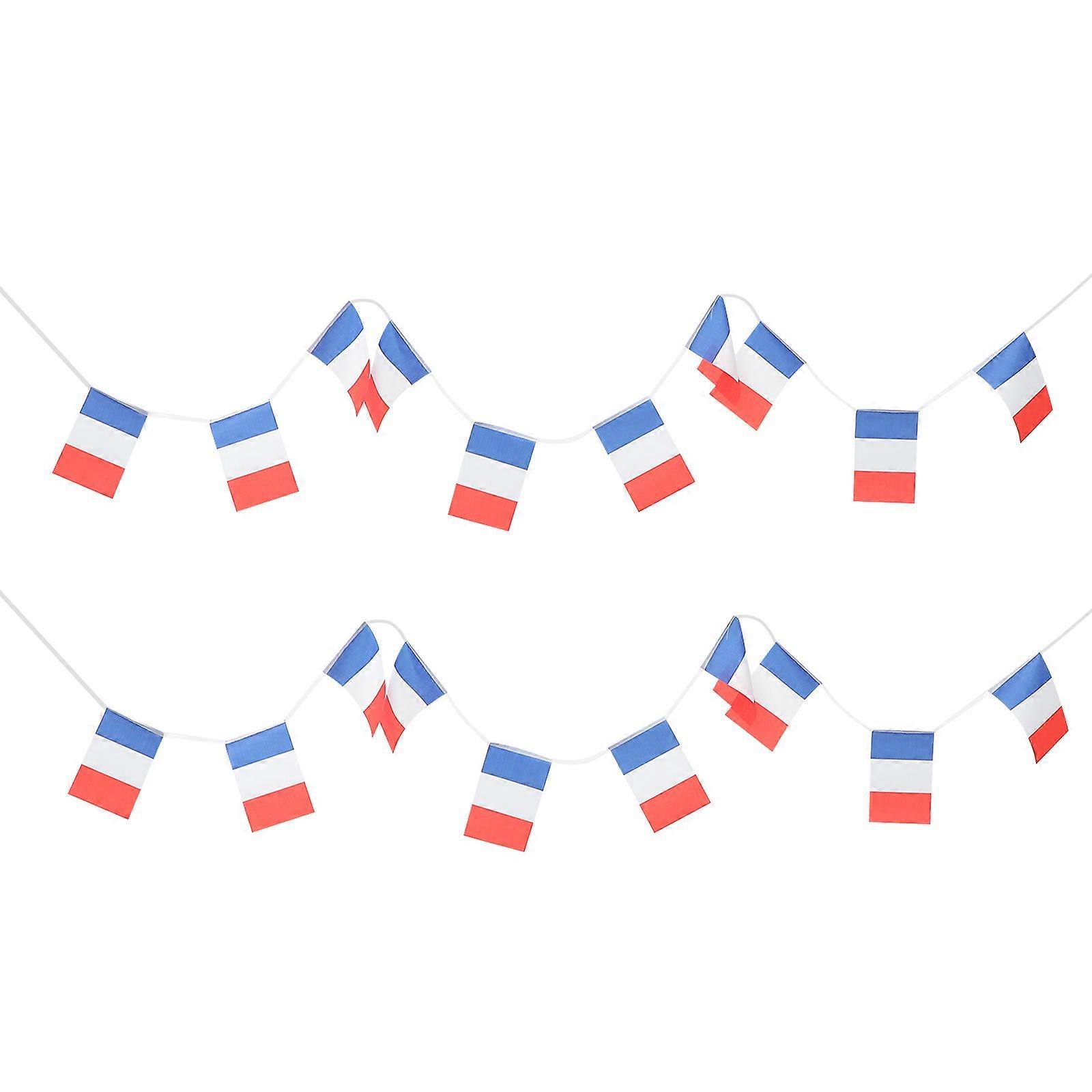 French Flag String Flag for Home Decoration 3Pcs Decorative Bunting