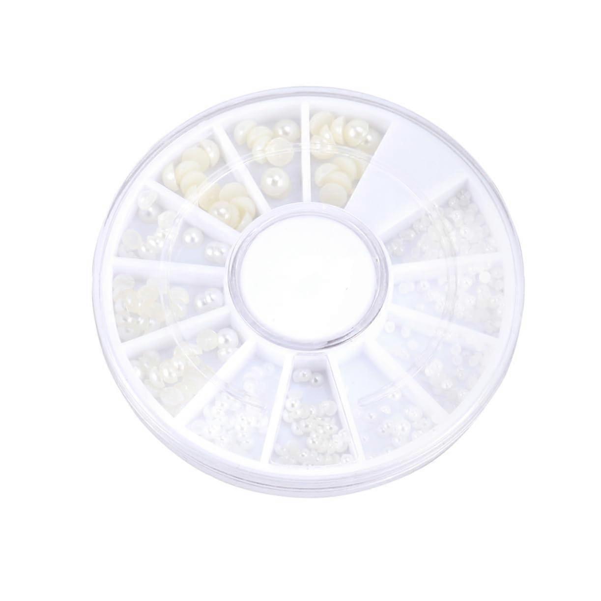 200pcs Mixed Size Beige Flatback Pearls for Nail Art and Crafts Easy MultiSurface Application