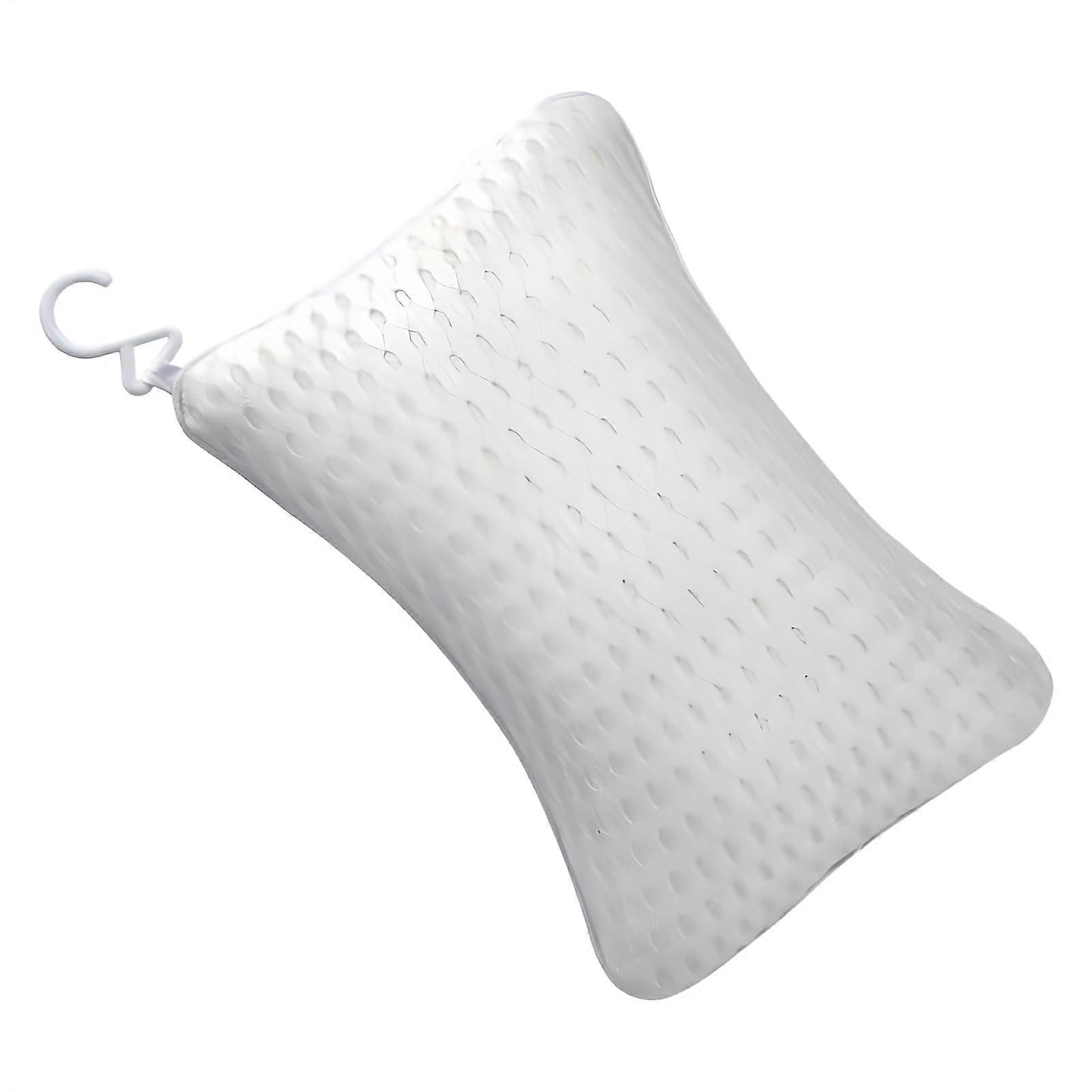 Bath Pillow with Ergonomic Neck Support, Quick Dry Fabric and Secure Suction Cups for Tub