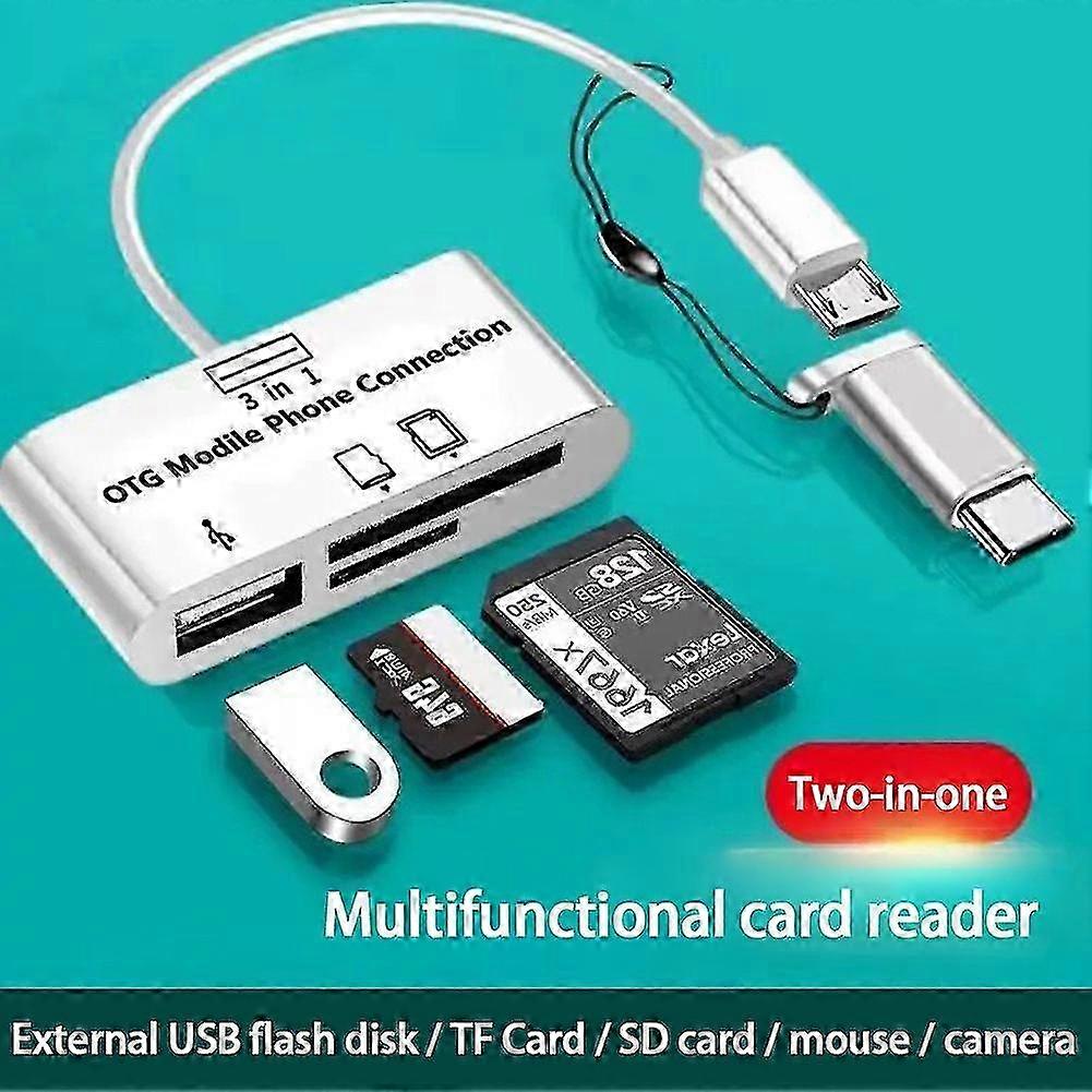 Multi-function Card Reader Tf/sd/u Disk/mobile Phone Camera Type-c Otg Universal 25-26s