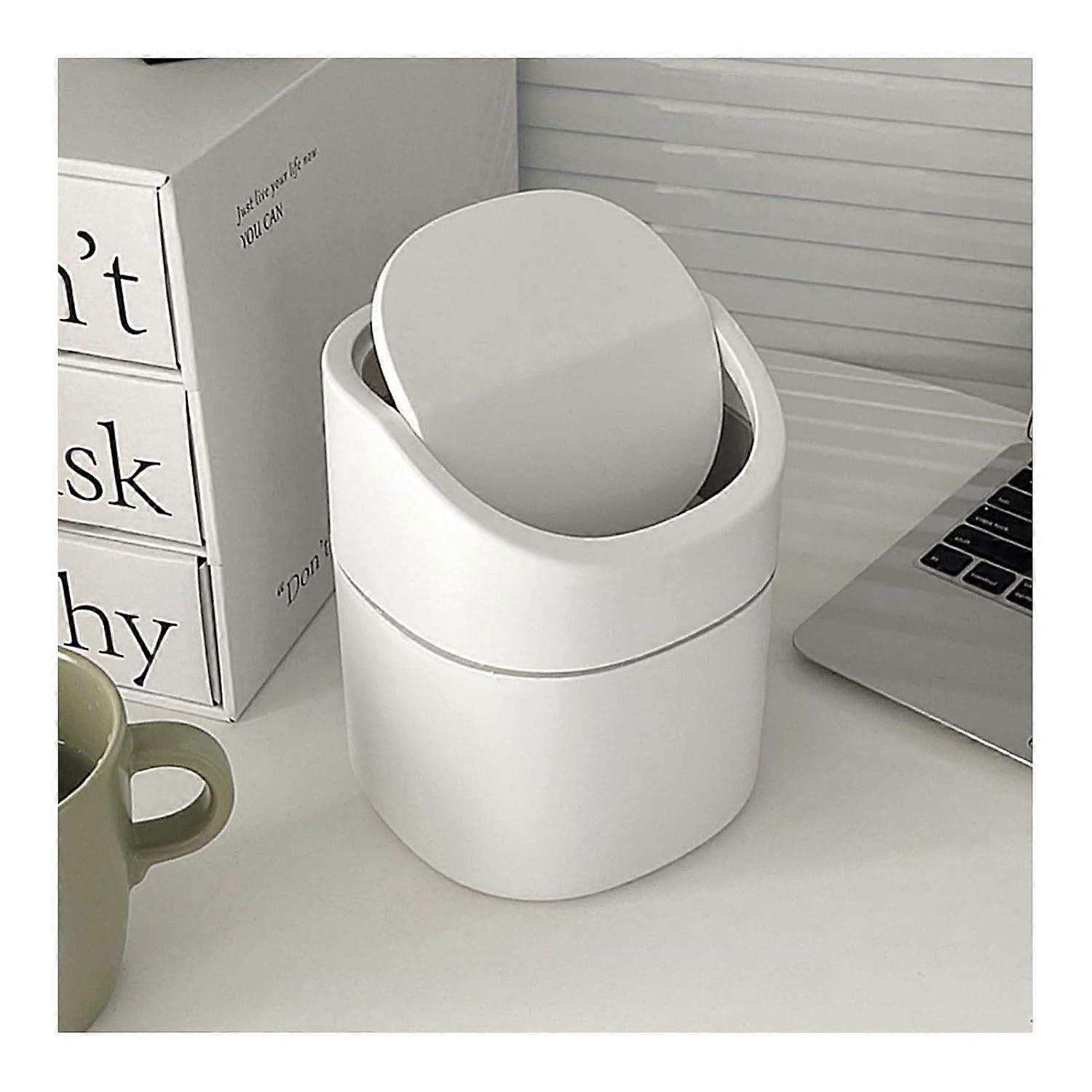 Mini Office Trash Can - Mini Trash Can with Push-Button Lid