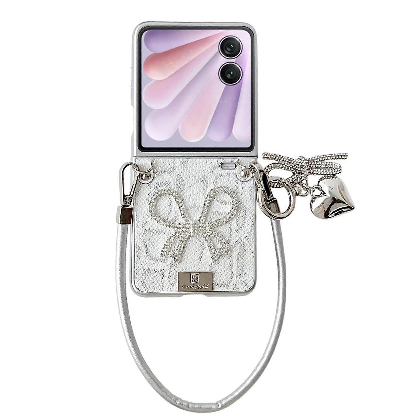 Scale Texture Bow Phone Case with Wrist Strap / Nameplate