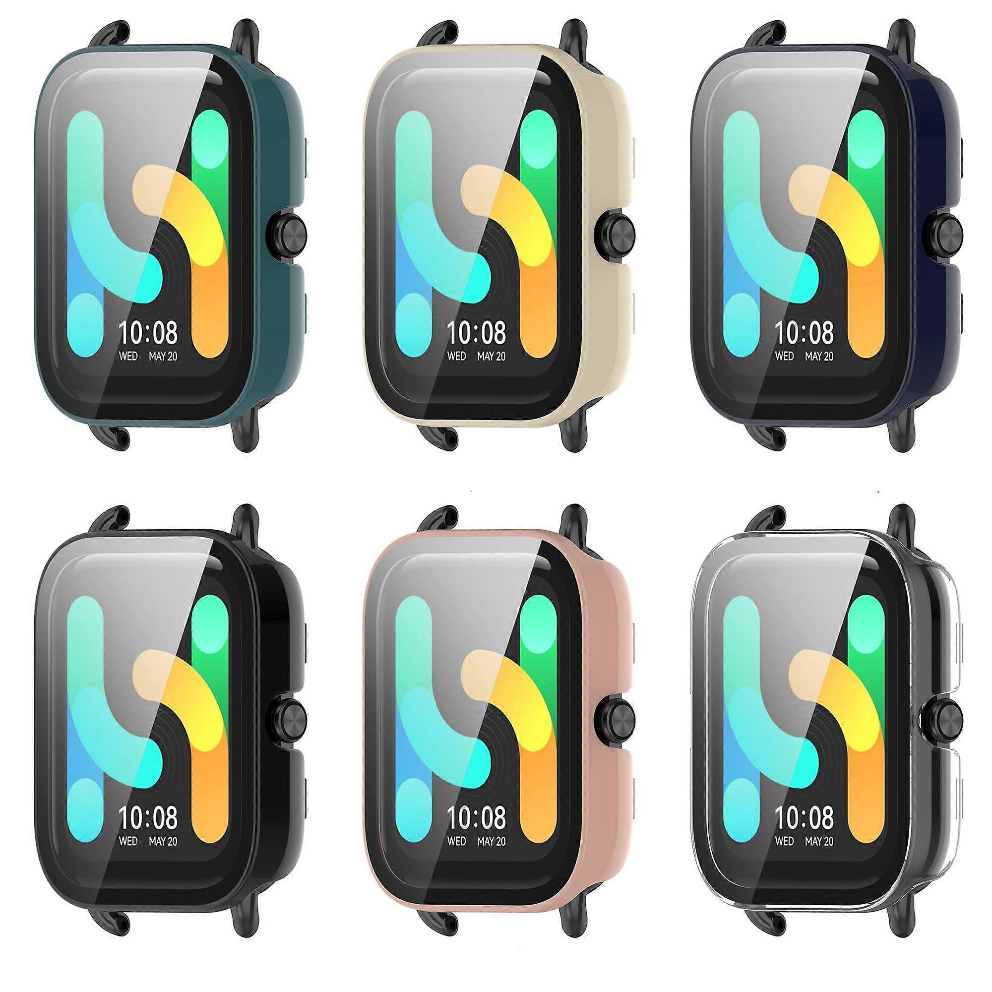 Smartwatch Screen Protector Case for Haylou RS4 Plus LS11 LS12, Full Coverage HD Tempered Glass Frame