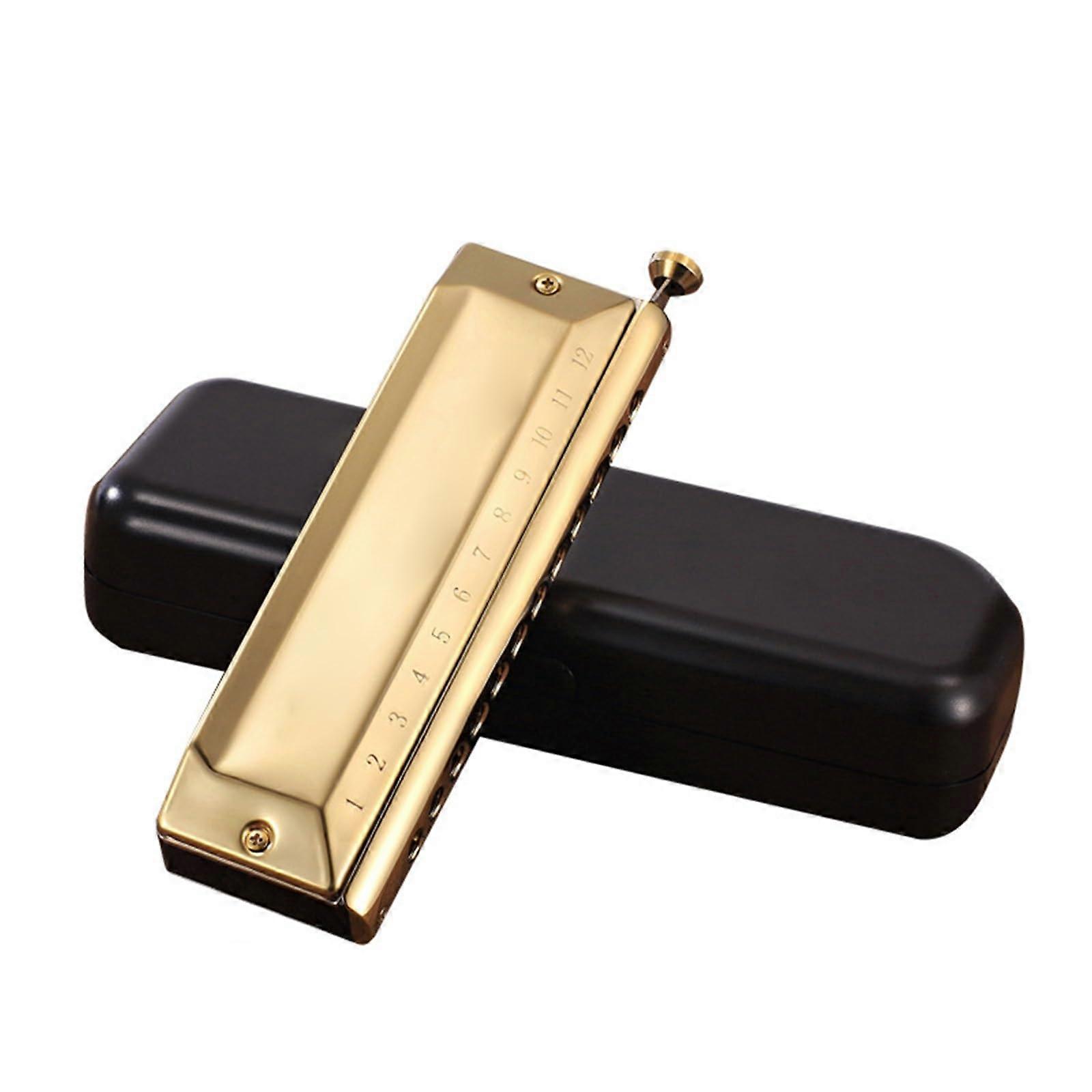 Chromatic Harmonica 12 and 16 Hole Professional Full Range with Durable Phosphor Bronze Reeds