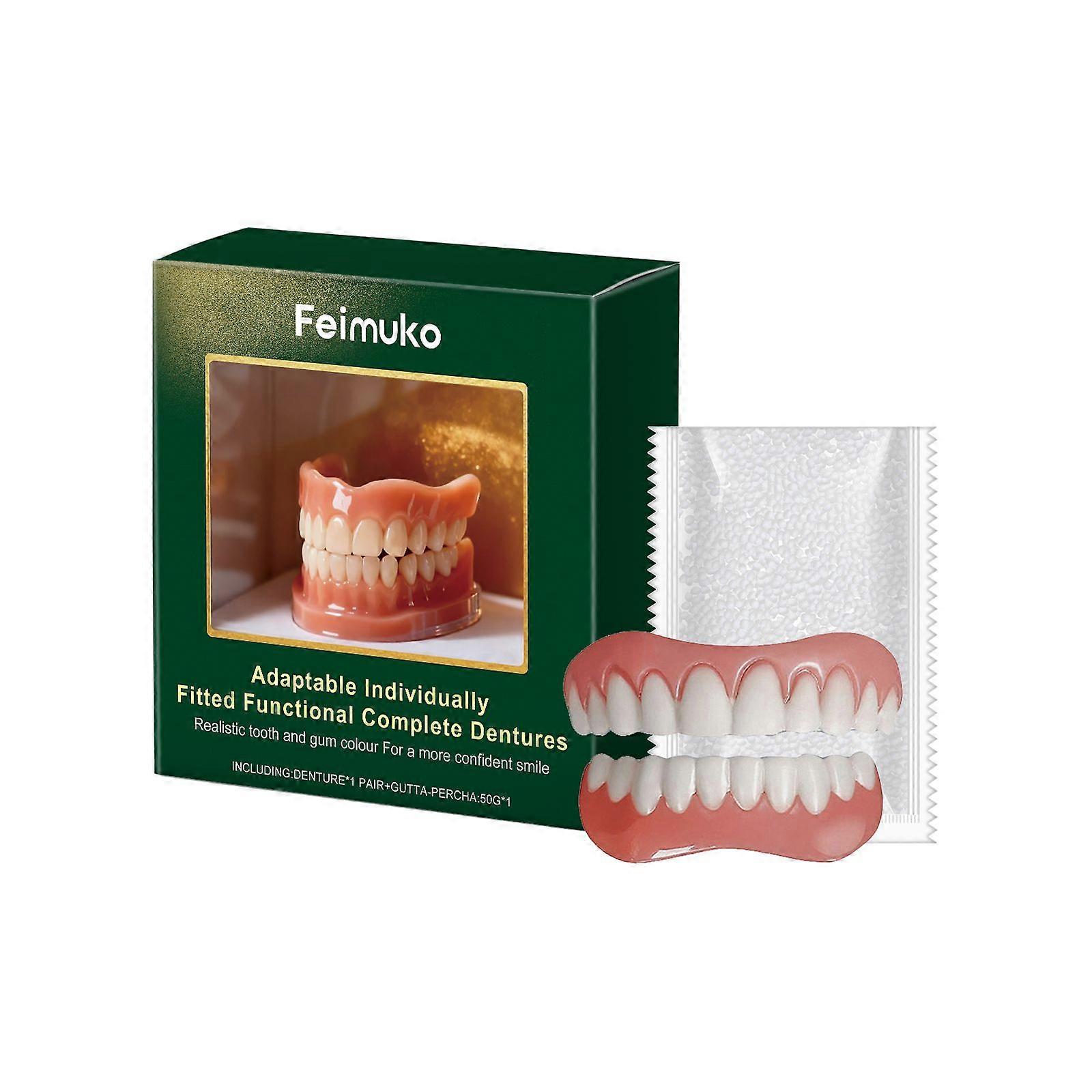 Feimuko Denture Decoration Kit Denture Accessory Set Enhances Smile Aesthetics With Comfortable Material