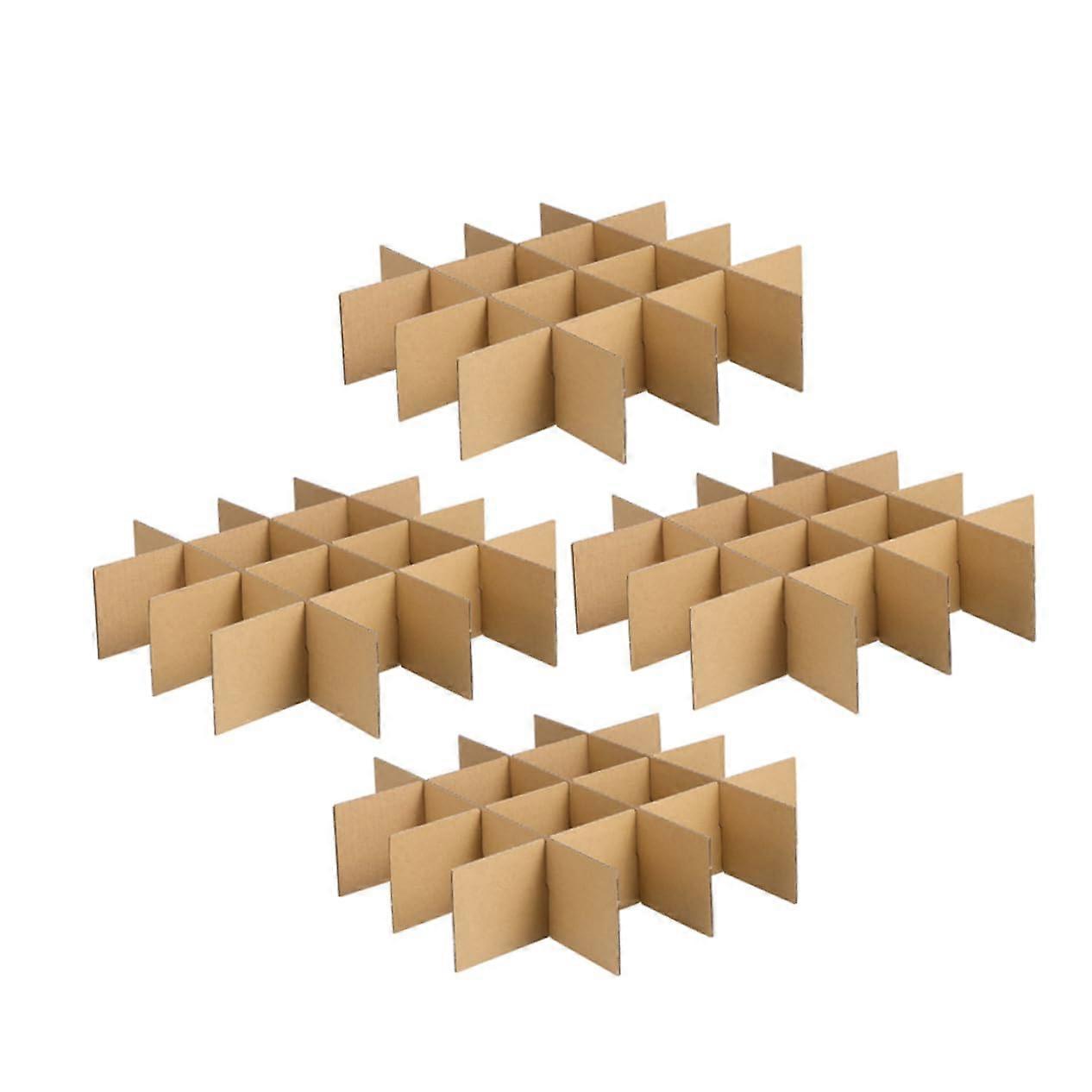 4 Sets Corrugated Box Dividers with ShockAbsorbing Structure for  and Glassware Protection