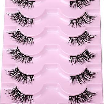 Cílios postiços meio-olho gatinho, look natural, 3D, volumosos, estilo vison, pacote com cílios postiços delicados.
