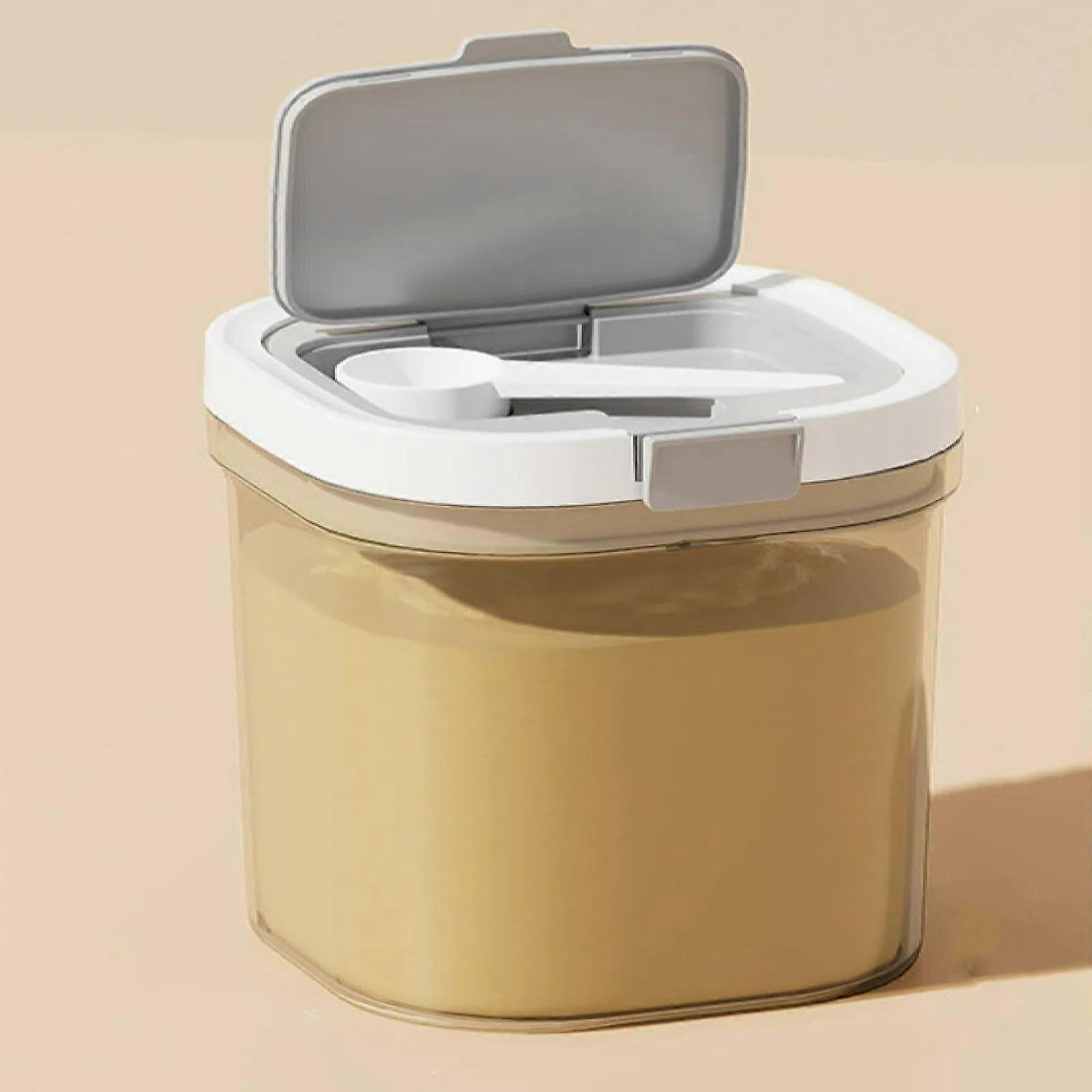 Square Airtight Food Storage Container with Lid, Stackable Space Saver for Milk Powder