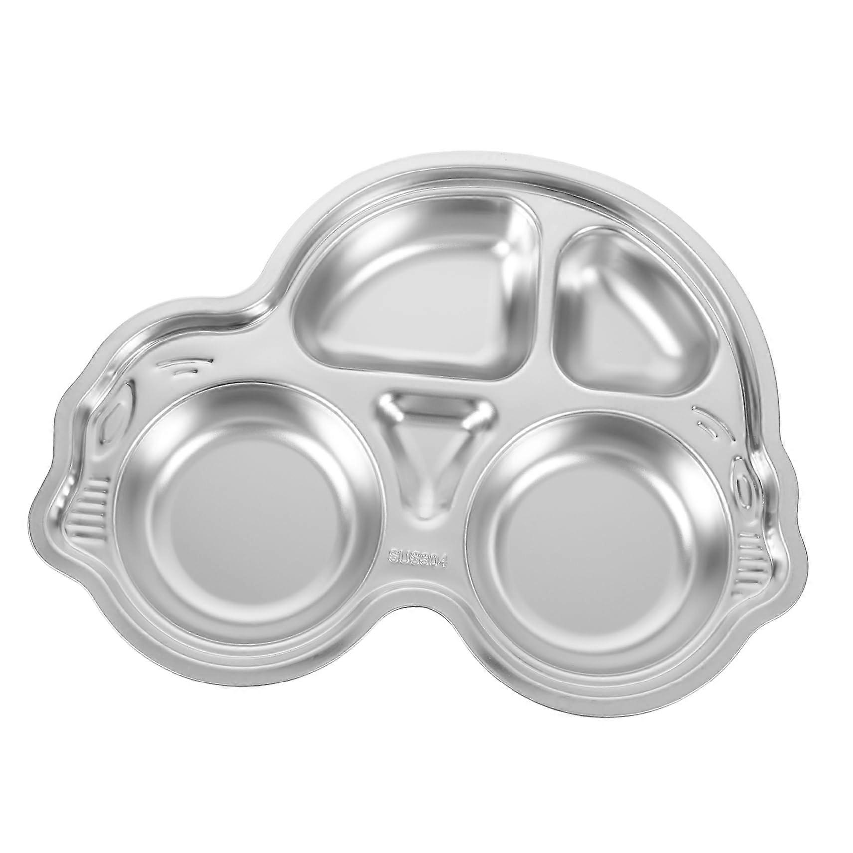 Stainless Steel Divided Plate for Kids with Portion Control Sections and Drop Resistant Design