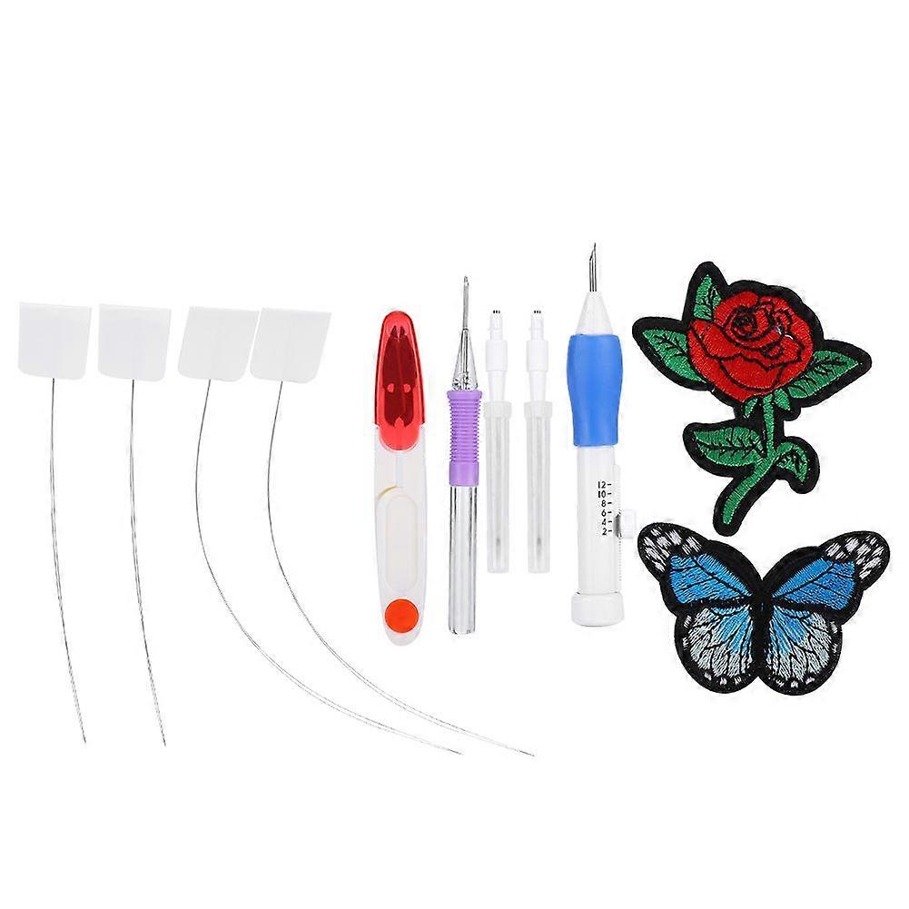 Punch Needle Set Embroidery Stitching Craft Tool TPR Handle DIY Sewing Threading Device