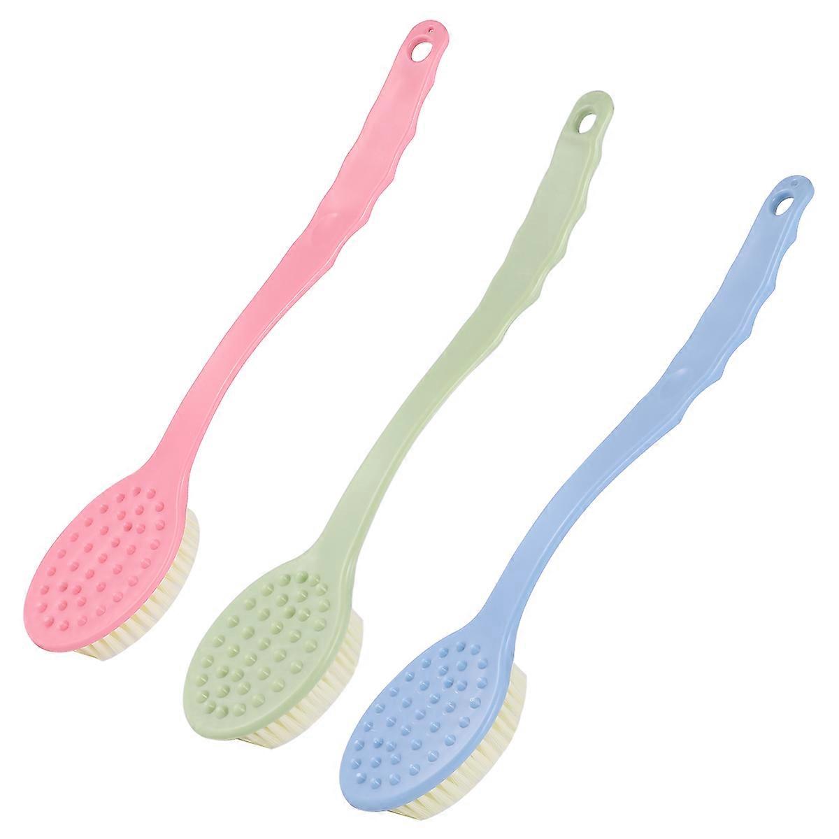 Bath Cleaning Scrubbers Long Handle Bath Brush for Shower 3Pcs