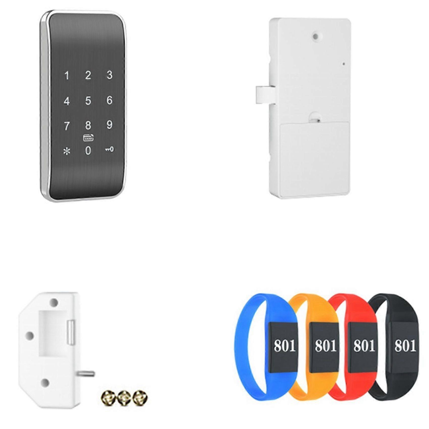 Wireless Access Control Digital Keypad Phone/RFID/Card Password Cabinet Lock for Lockers Conventional-Silver