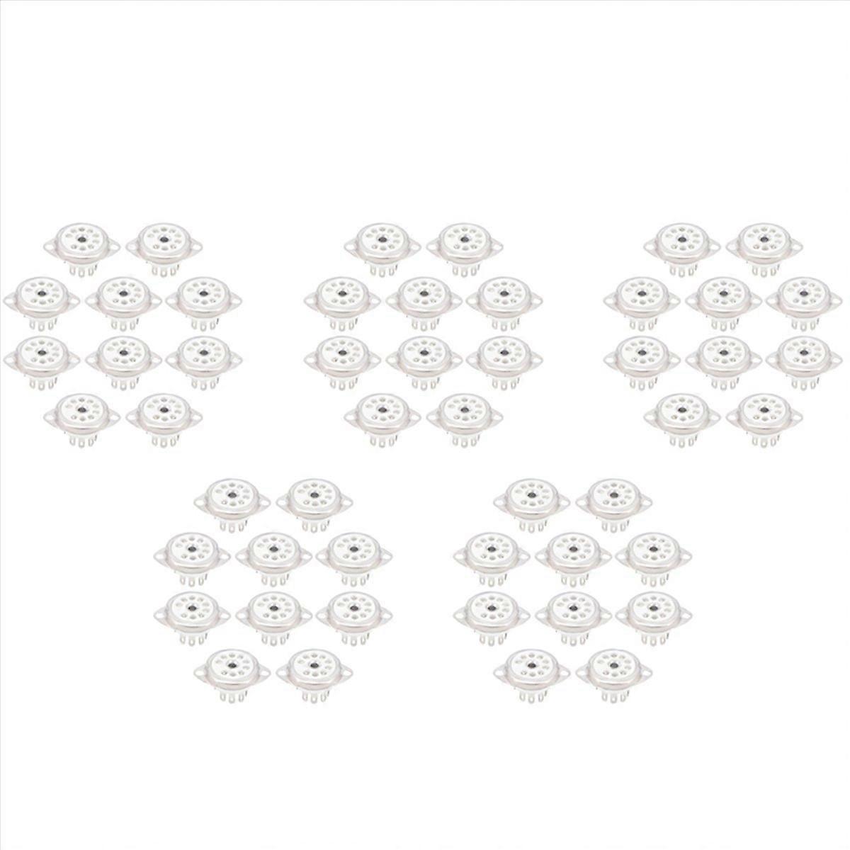 10PCS Ceramic B9A 9Pin Vacuum Tube Socket Panel Chassis Mount for ECC81 ECC82 ECC83 EL84 6922 Vacuum