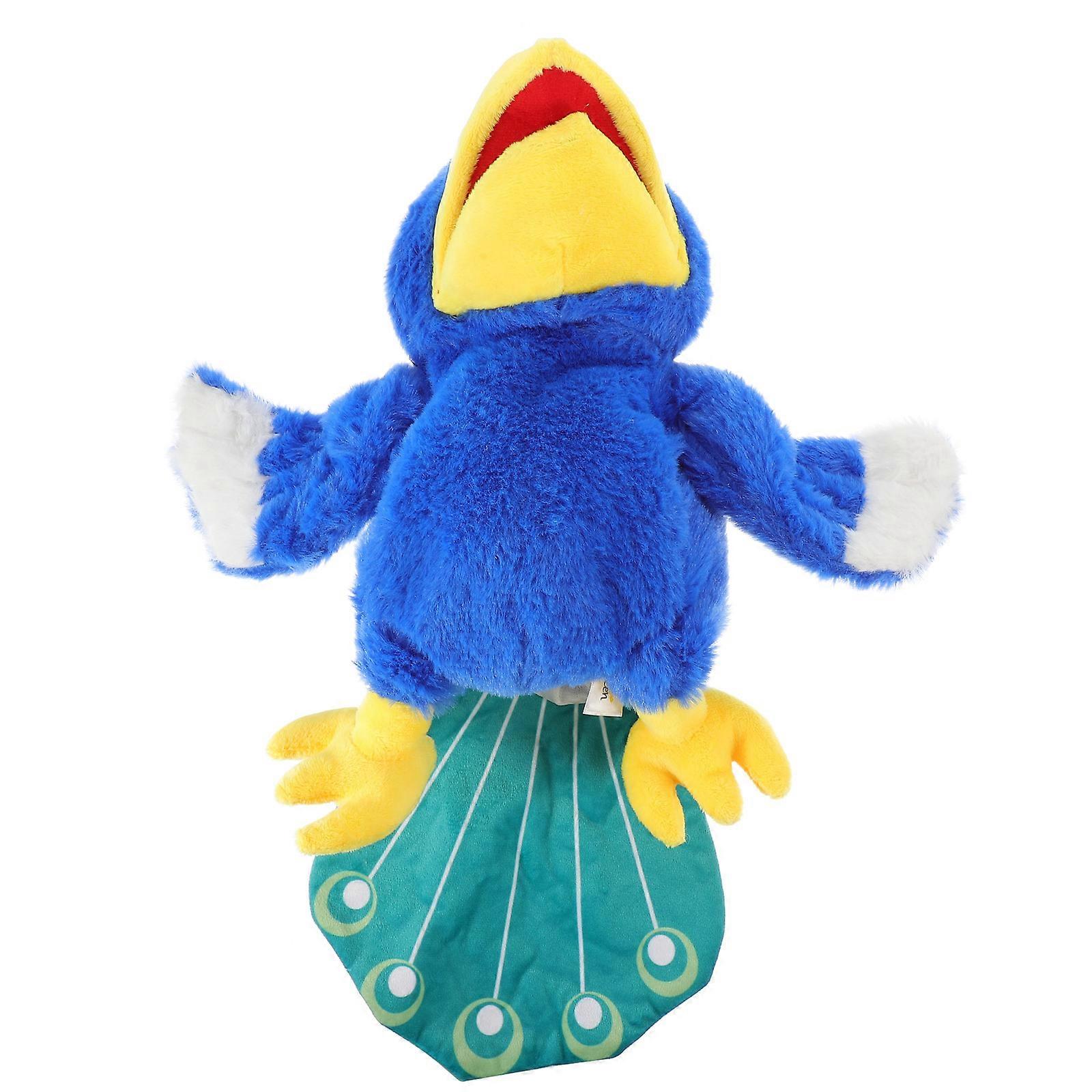 Kids Playing Peacock Hand Puppet Plush Toy Assorted Color