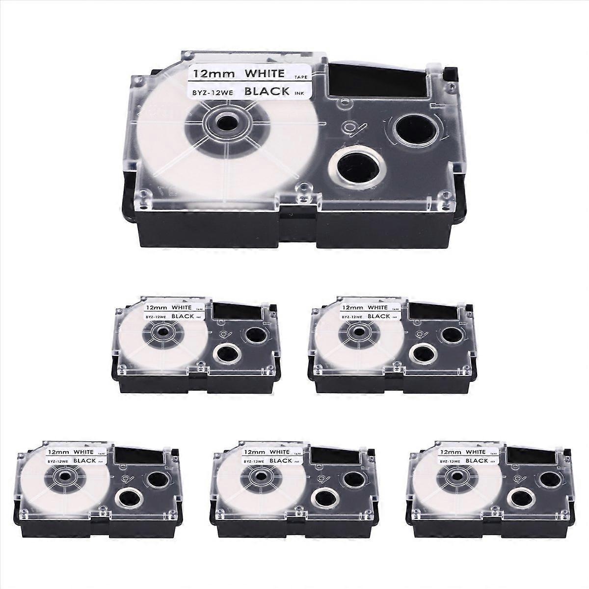 6 Pack 12mm Label Ribbon for -120 -E300 -60 Printer