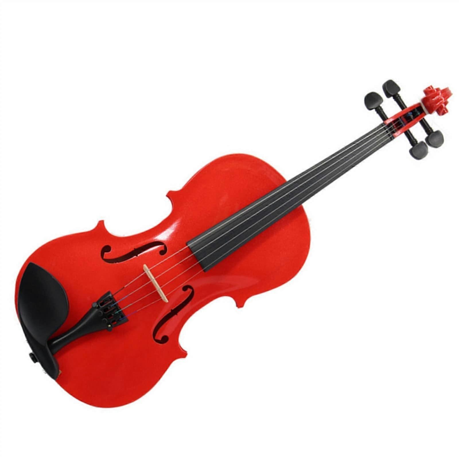 Solid Wood 1/8 Acoustic Violin Set for Beginners with Case Bow Rosin Shoulder Rest Strings