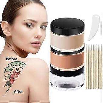 Maquiagem corretiva para tatuagem à prova d'água, 2 cores, cobertura total para tatuagens, cicatrizes e manchas escuras, resistente ao suor e à transferência.