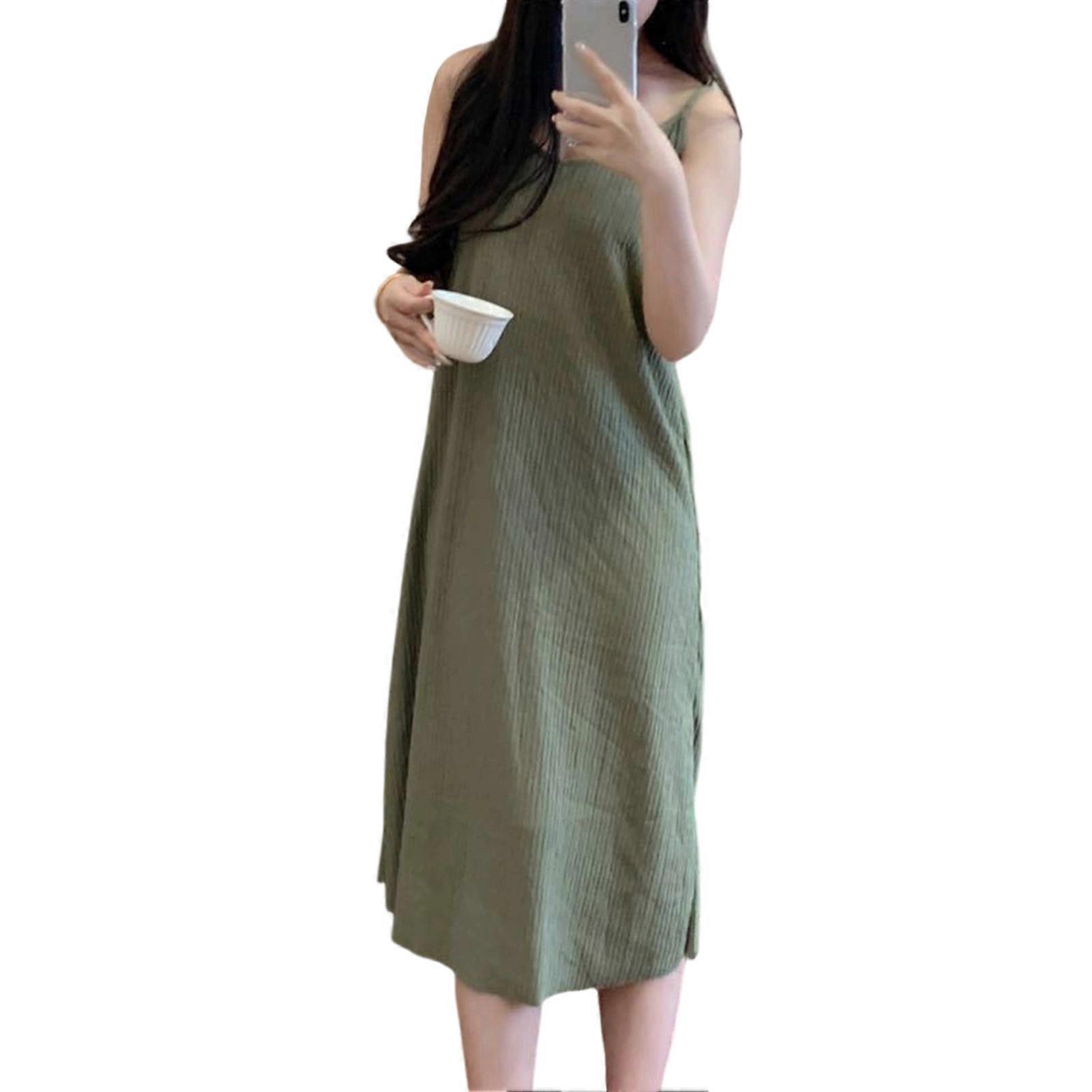 Spaghetti Strap Maxi Dress - Lightweight Polyester - for Office