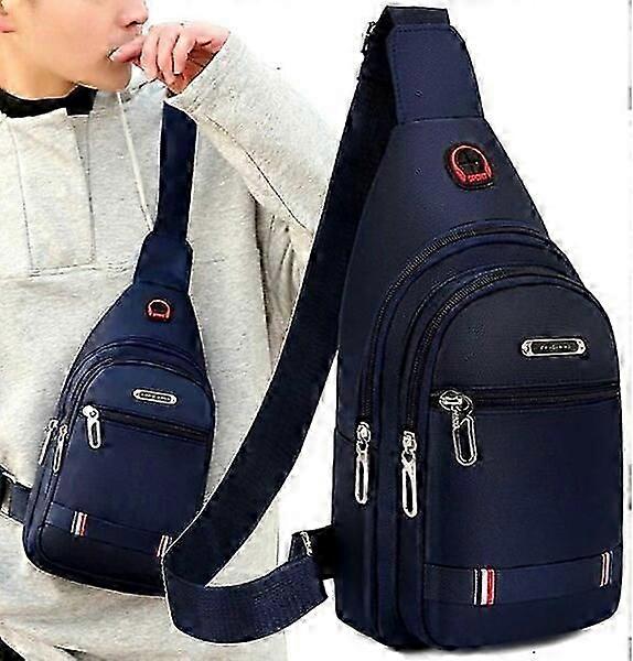 Blue backpack, T107, with headphone jack and multiple carrying methods