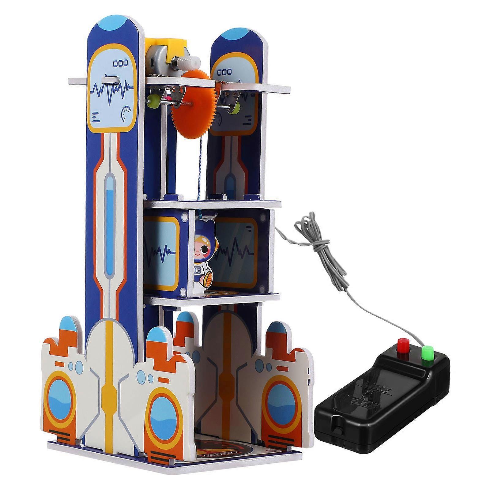 Electric Elevator Toy Small Handmade Model for Playing Science Kit 1Set