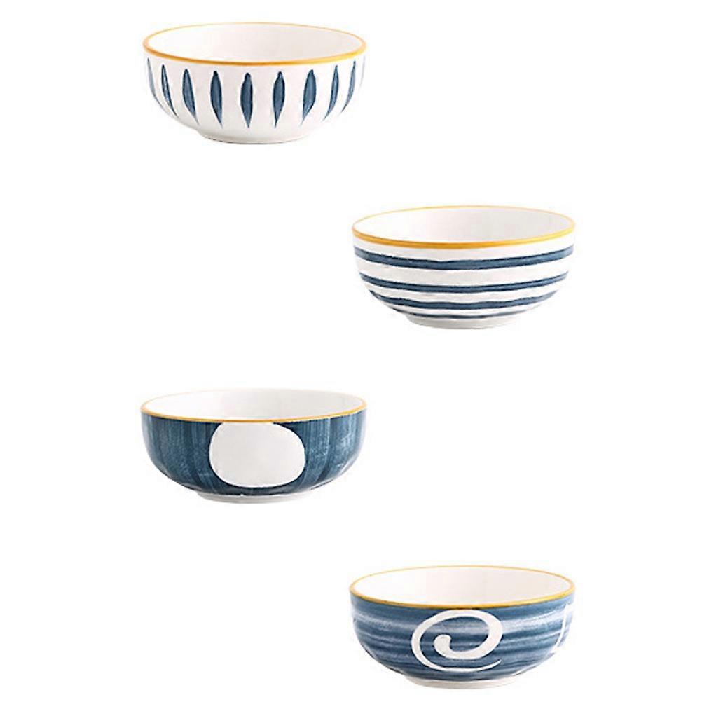 Ceramic Condiment Plates Assorted Color for Serving Sauces 4Pcs Set