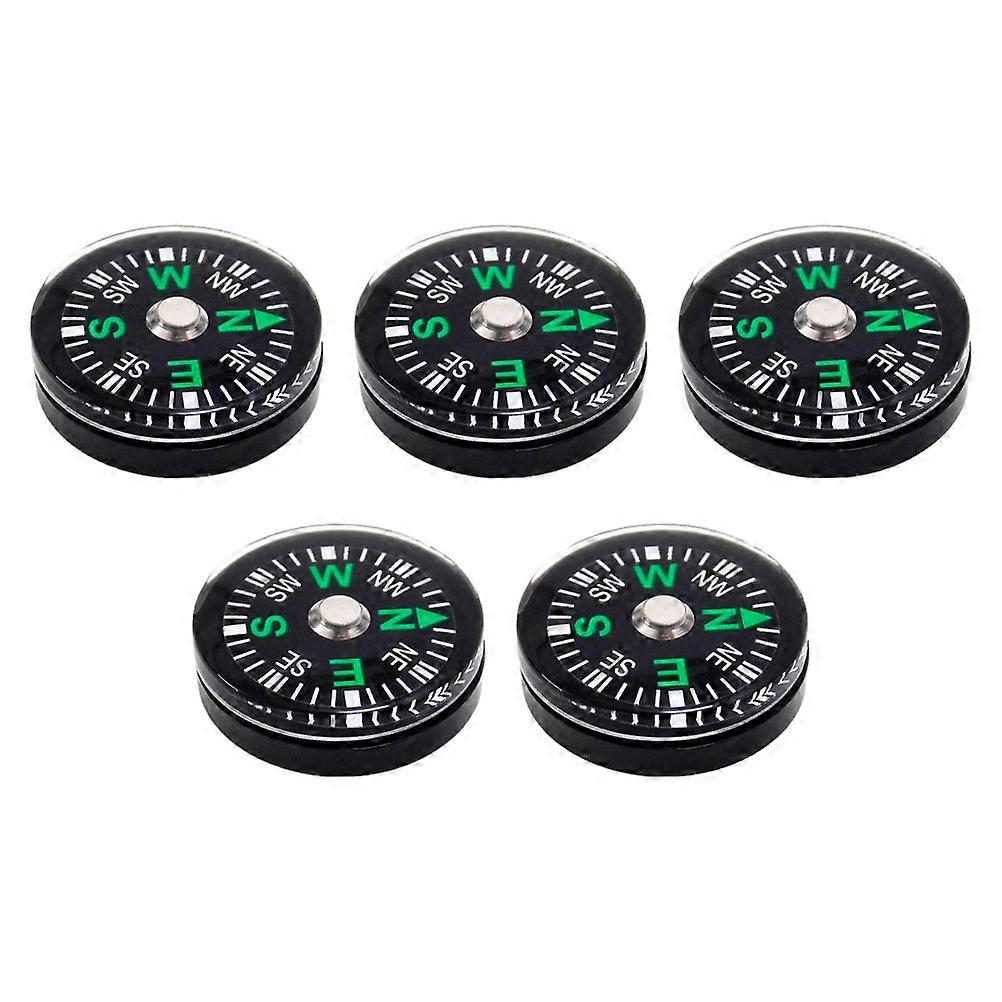 Black Mini Compass Button Compass for Hiking Survival Use 2Pcs