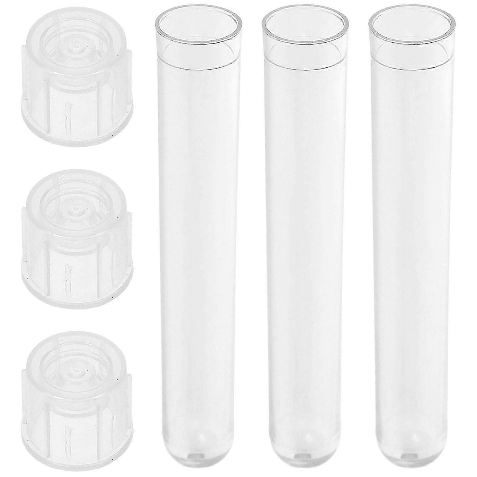 Transparent Plastic Test Tubes with Cap for Sample Storage 24Pcs