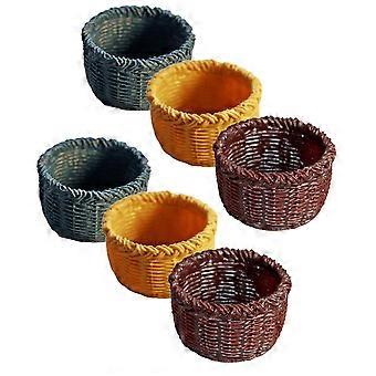 6pcs Mini Basket Modelo Creative Storage Basket Ornamento Mini Accesorios de la casa