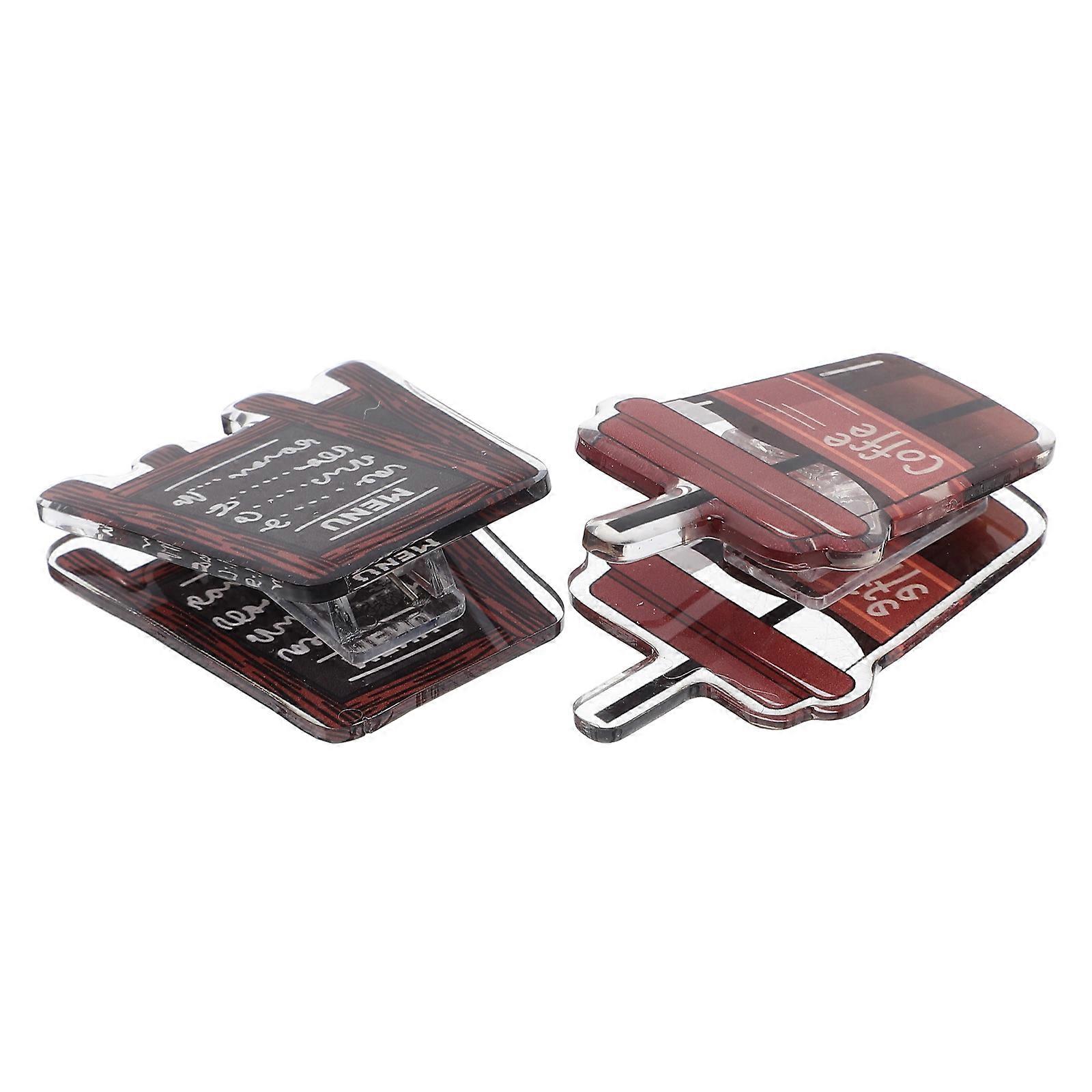 Acrylic Multi-Function Message Clips Coffee Color Memo Holders 2Pcs for Holding