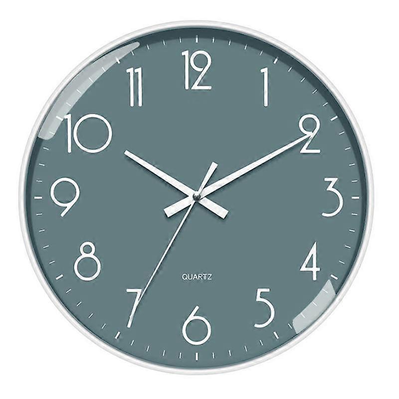 12 Inch No Drill Wall Clock Gray Bottom 